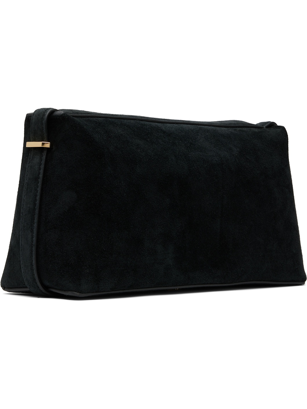 Black Belted Suede Clutch - 3