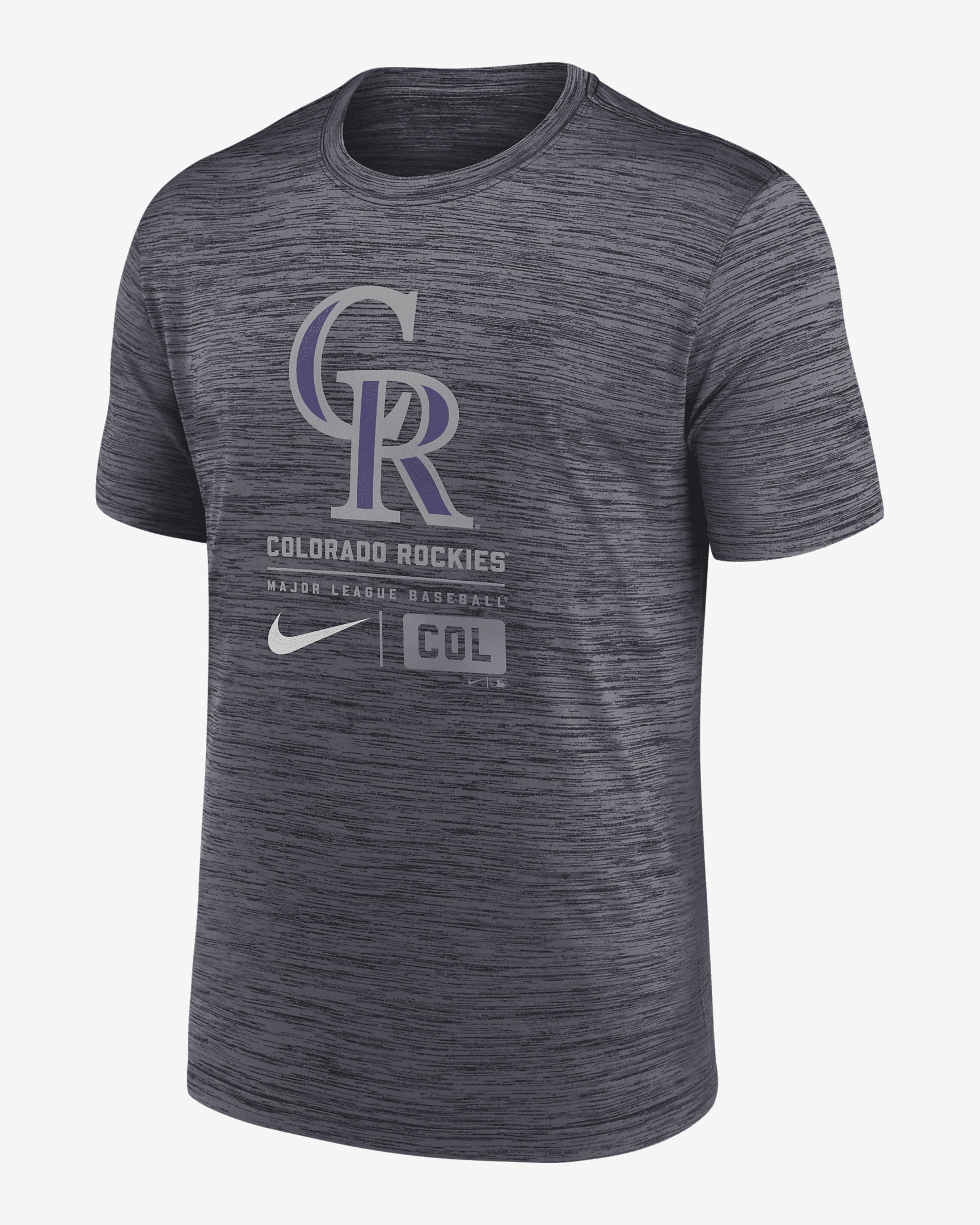 Colorado Rockies Large Logo Velocity Nike Men's MLB T-Shirt - 1