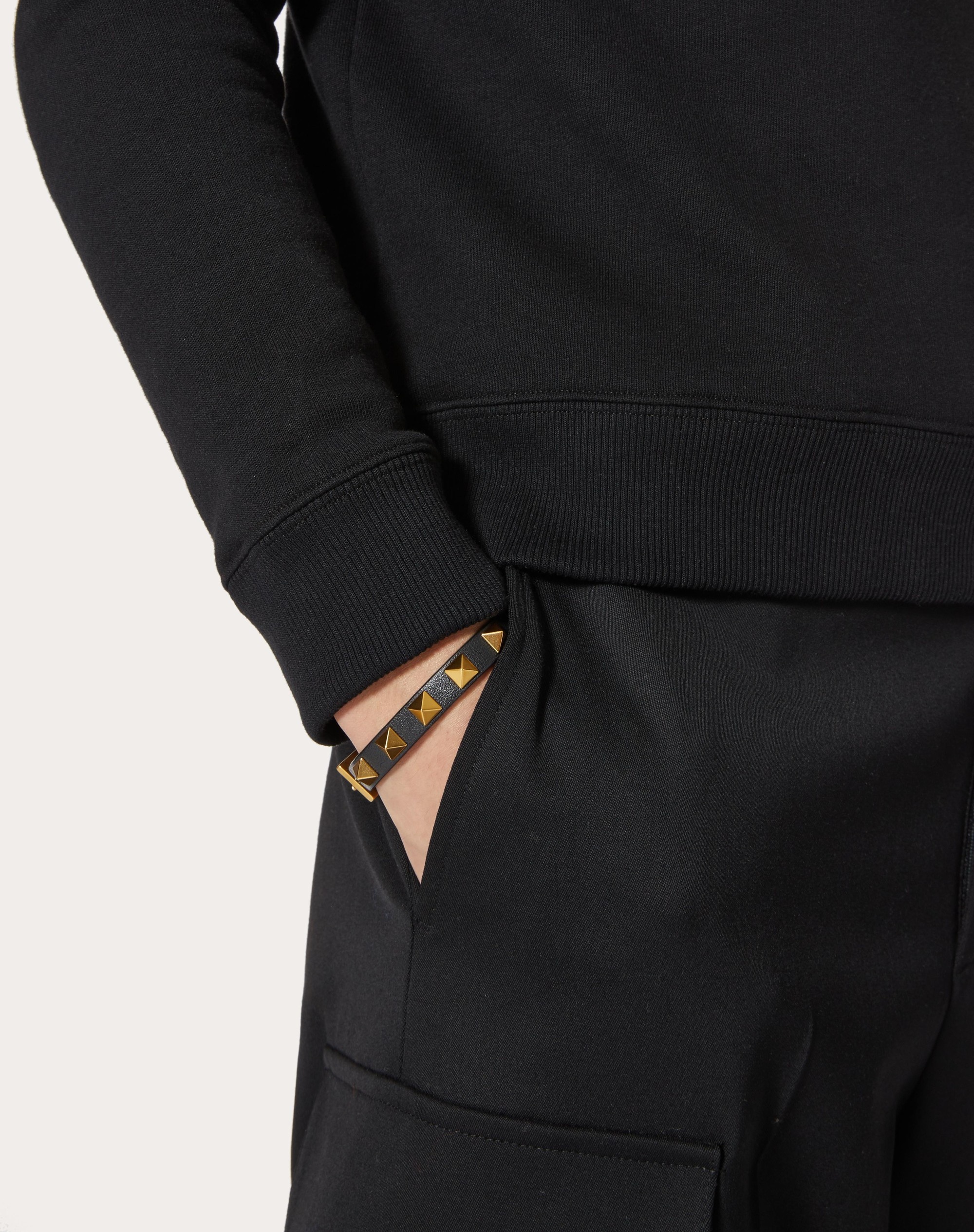 ROCKSTUD BRACELET IN LEATHER AND METAL - 5