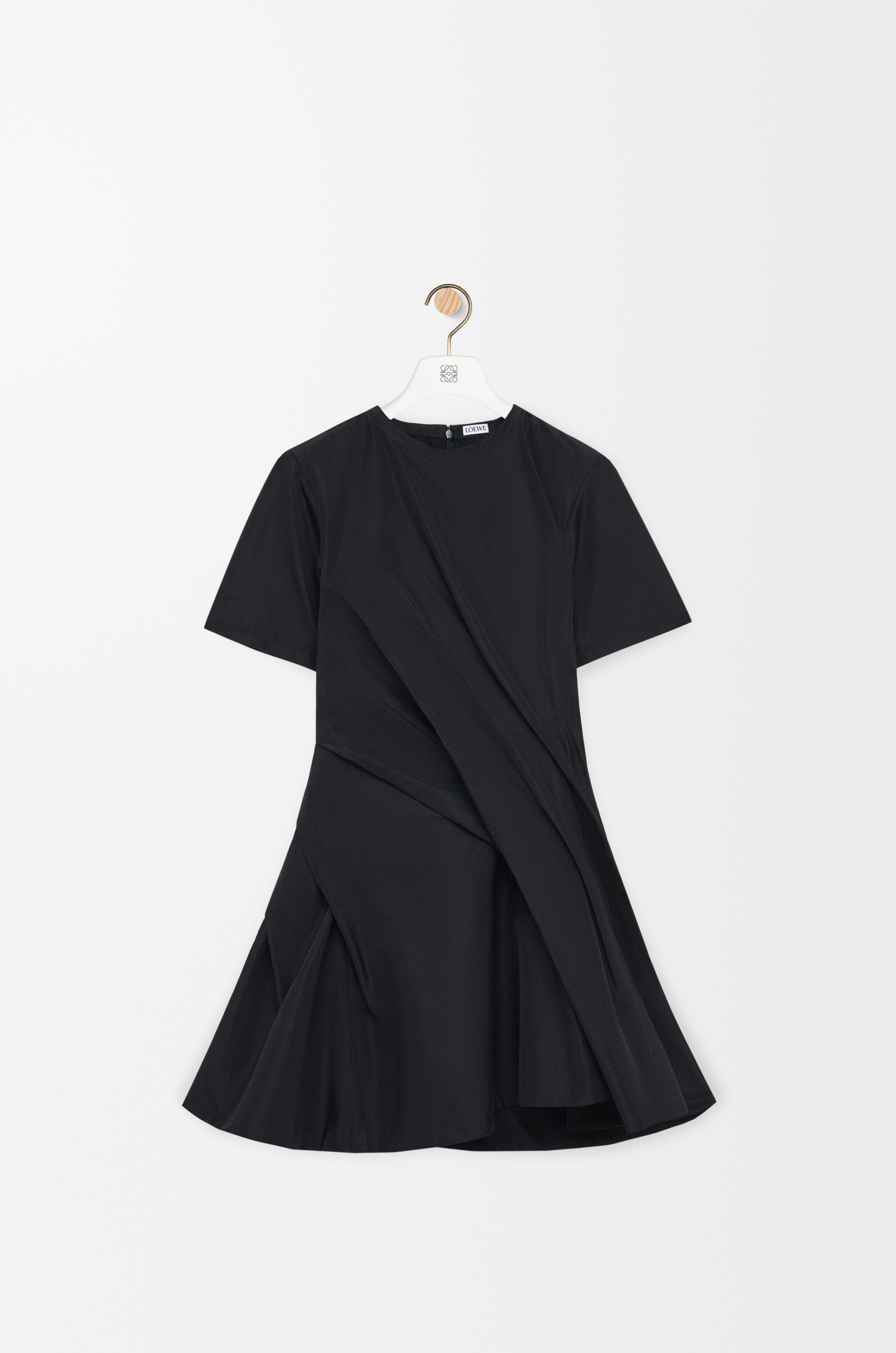 twisted dress in silk blend taffeta - 1
