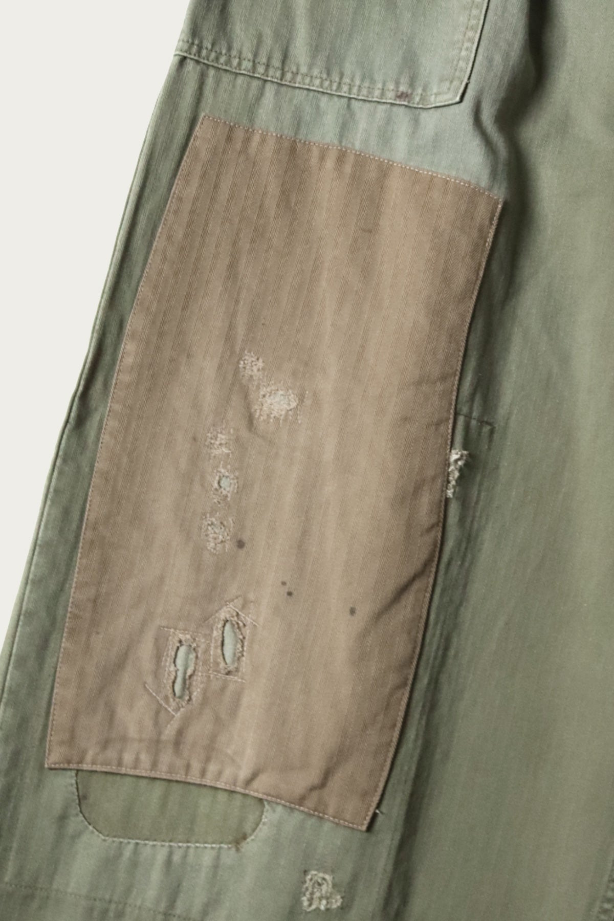 Herringbone FATIGUE Baggy Pants (RUSHFILED Remake) - Khaki - 7