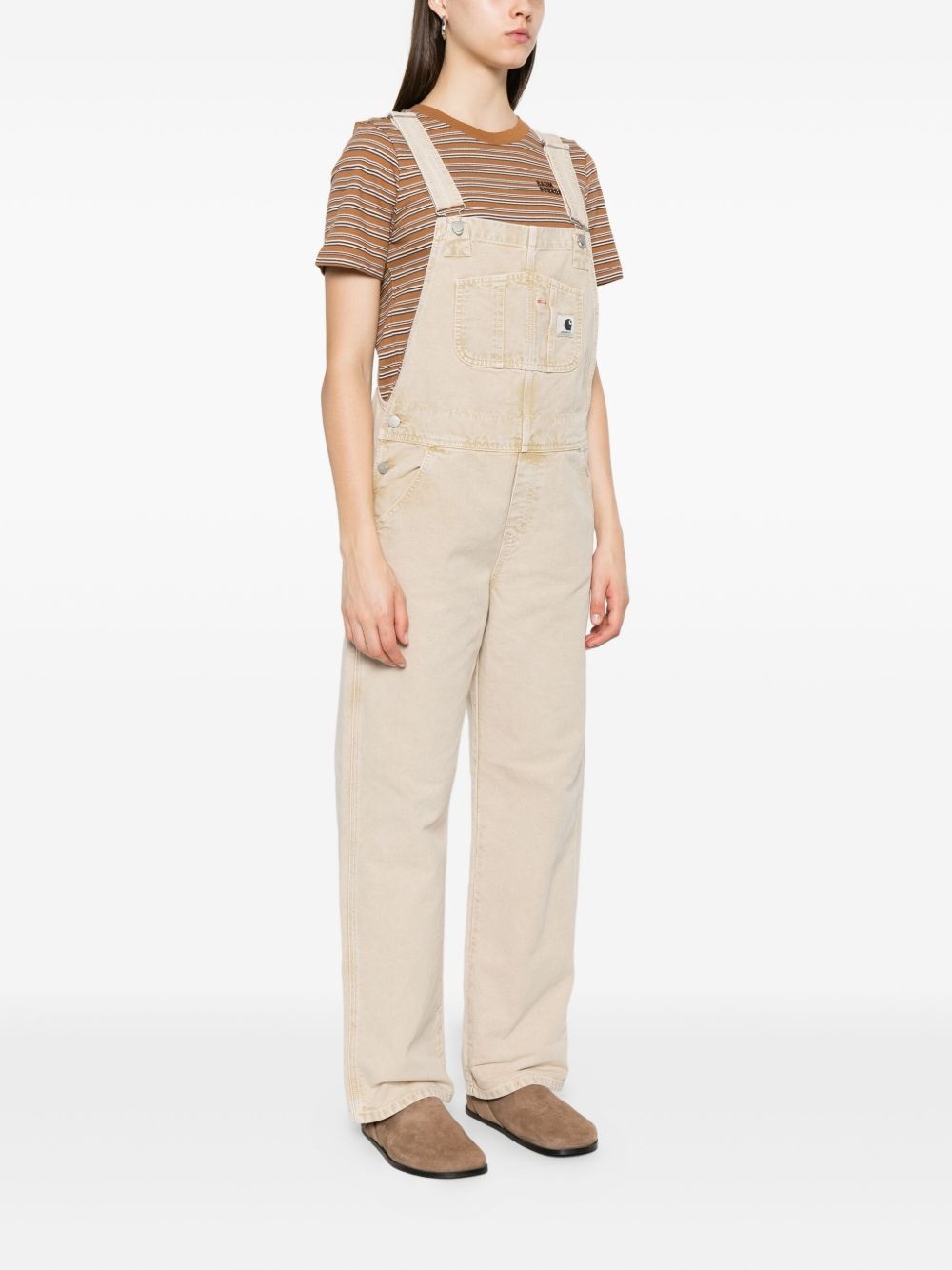 Bib button-fastening pocket dungaree - 3