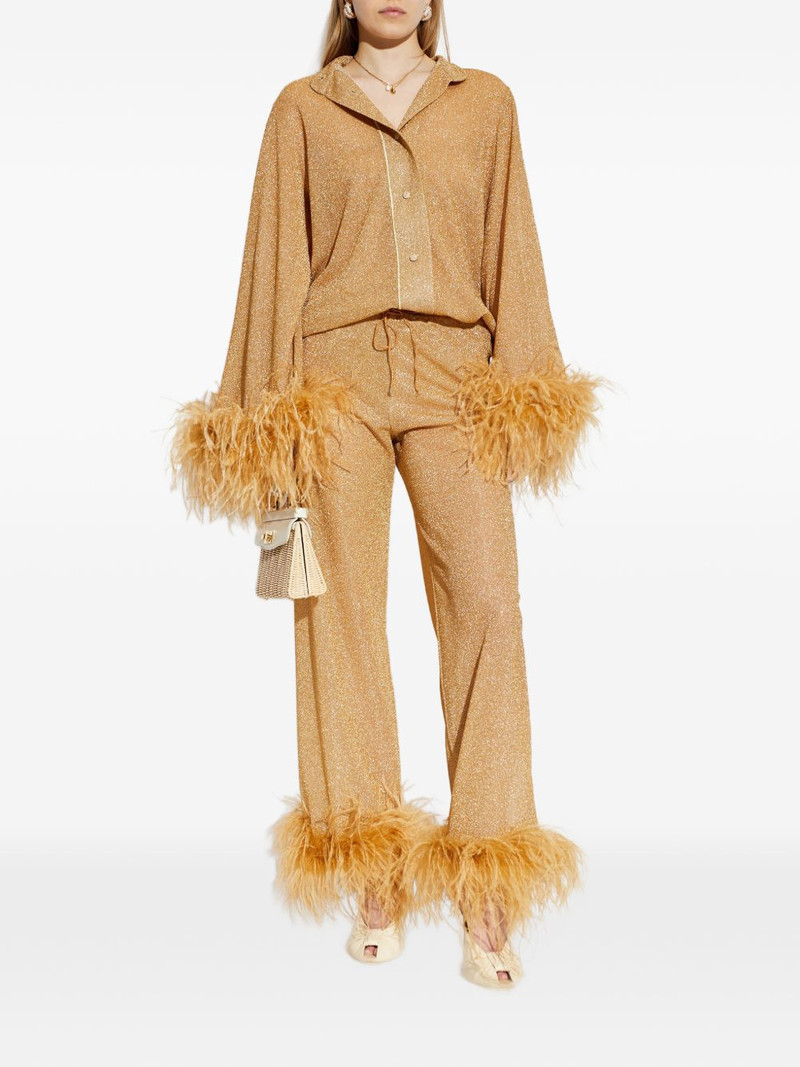Oséree feather-trim trousers outlook