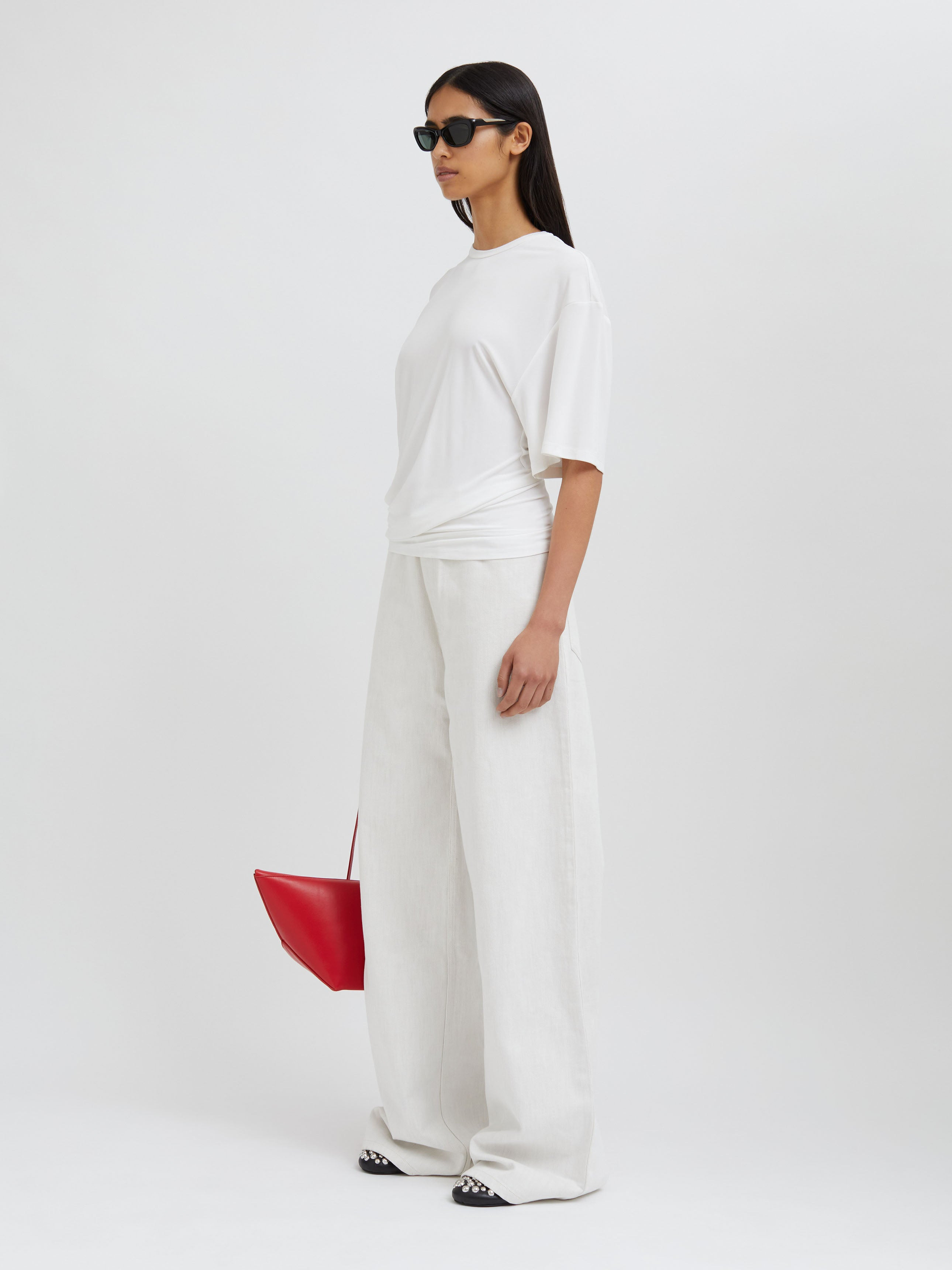 Side Cowl Waist Tee - 3