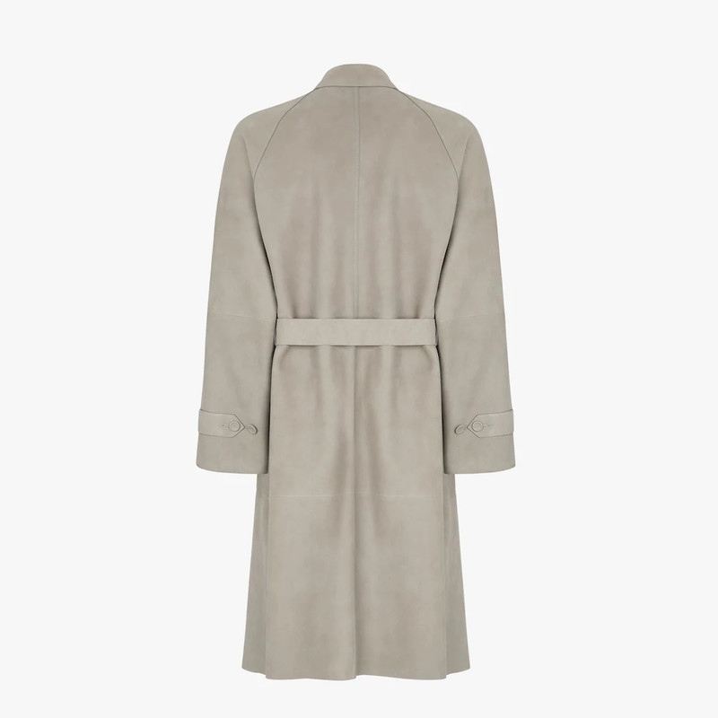 Gray suede trench coat 2