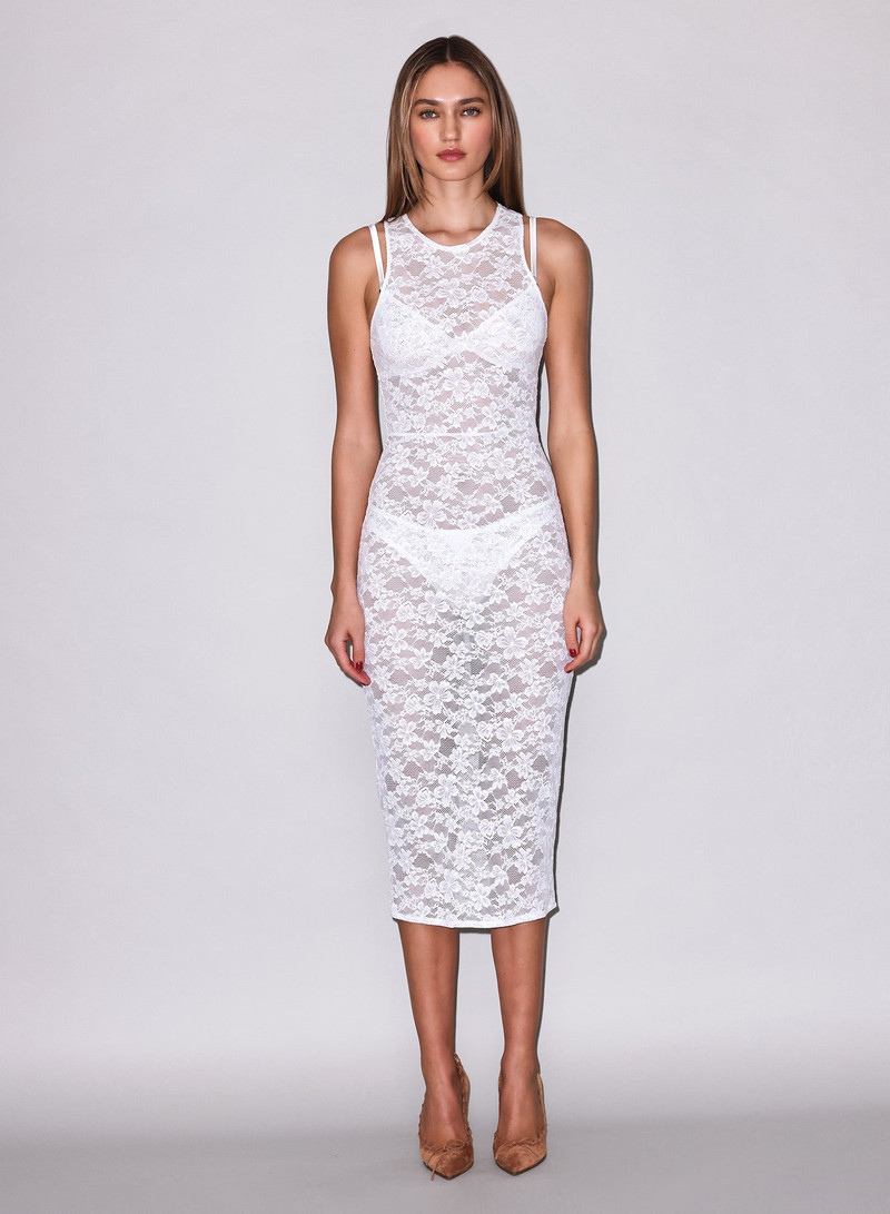 Fleur du Mal Le Stretch Lace Racer Tank Dress outlook