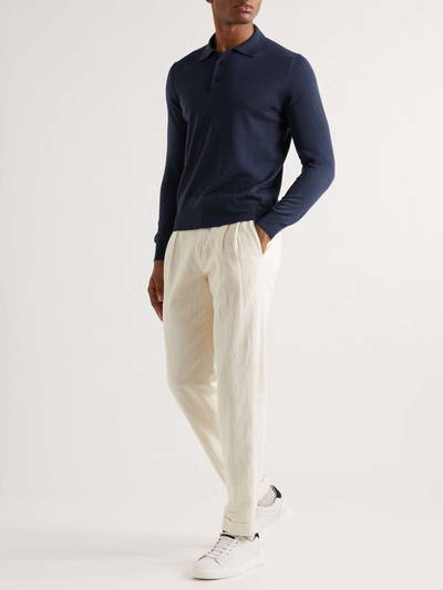 Canali Slim-Fit Merino Wool Polo Shirt outlook