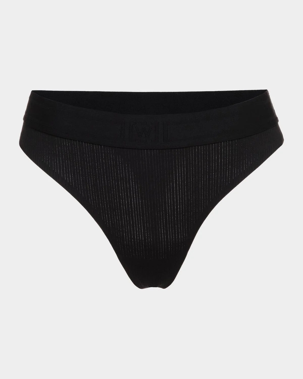 Beauty Cotton Striped Mid-Rise Thong - 1