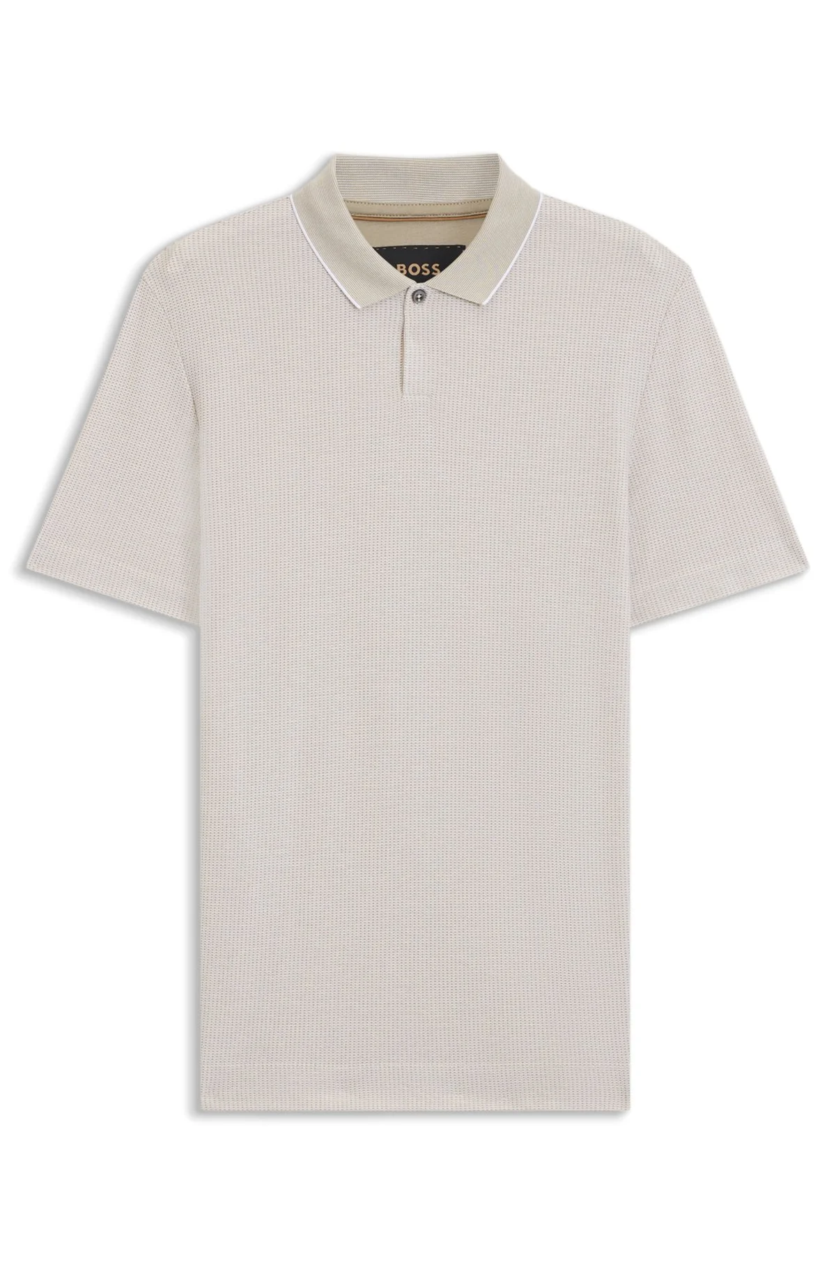 COTTON-SILK POLO SHIRT WITH THREE-TONE STRUCTURE - 1
