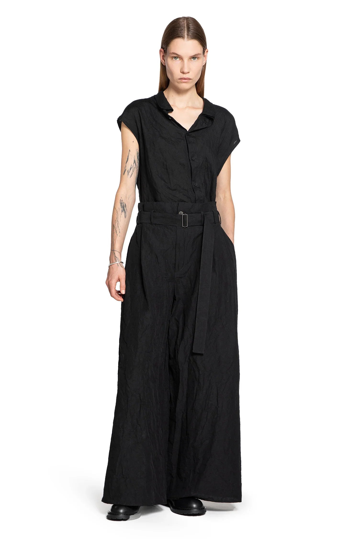 Wide Leg Belted Pants - 5