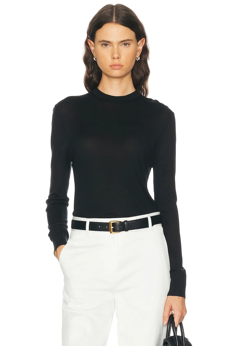 Silk Cashmere Crewneck Sweater - 1