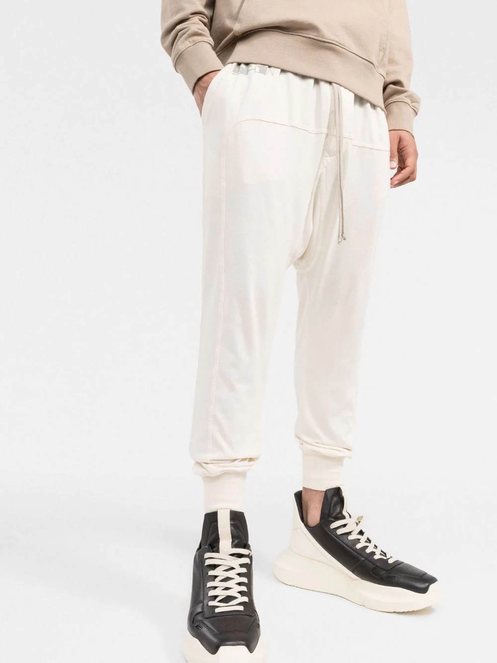 drop crotch tapered track pants - 5