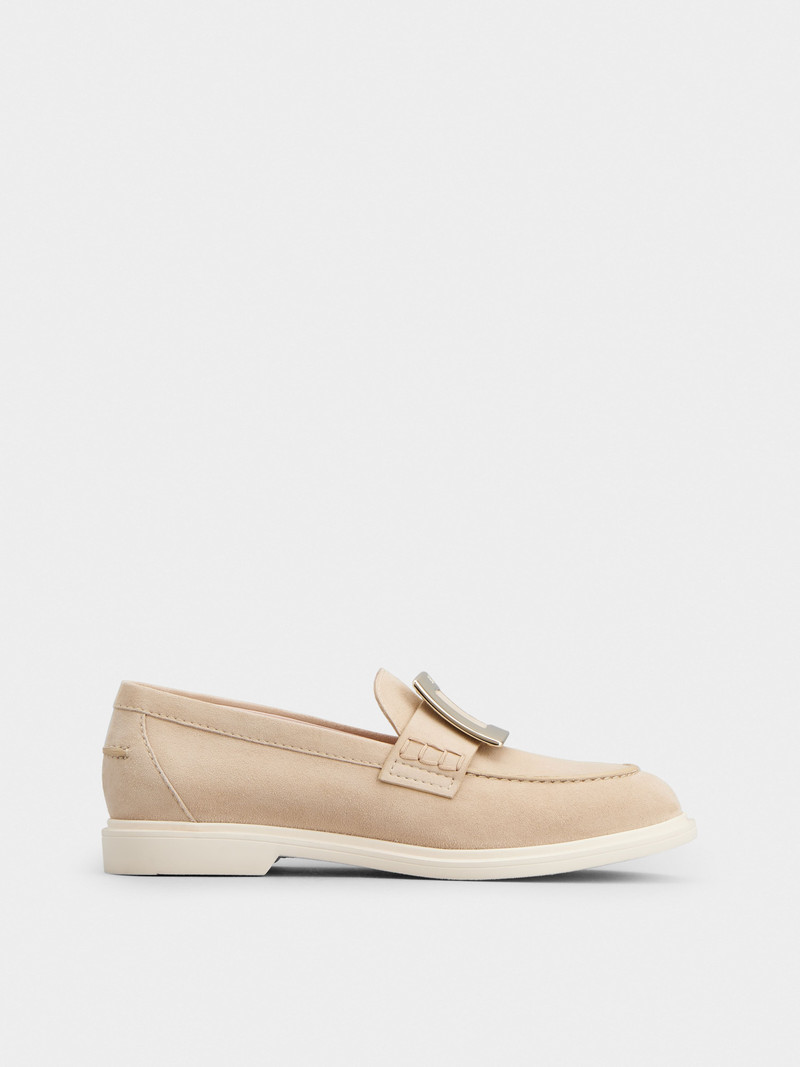 Viv' Rangers Metal Buckle Loafers in Suede - 1