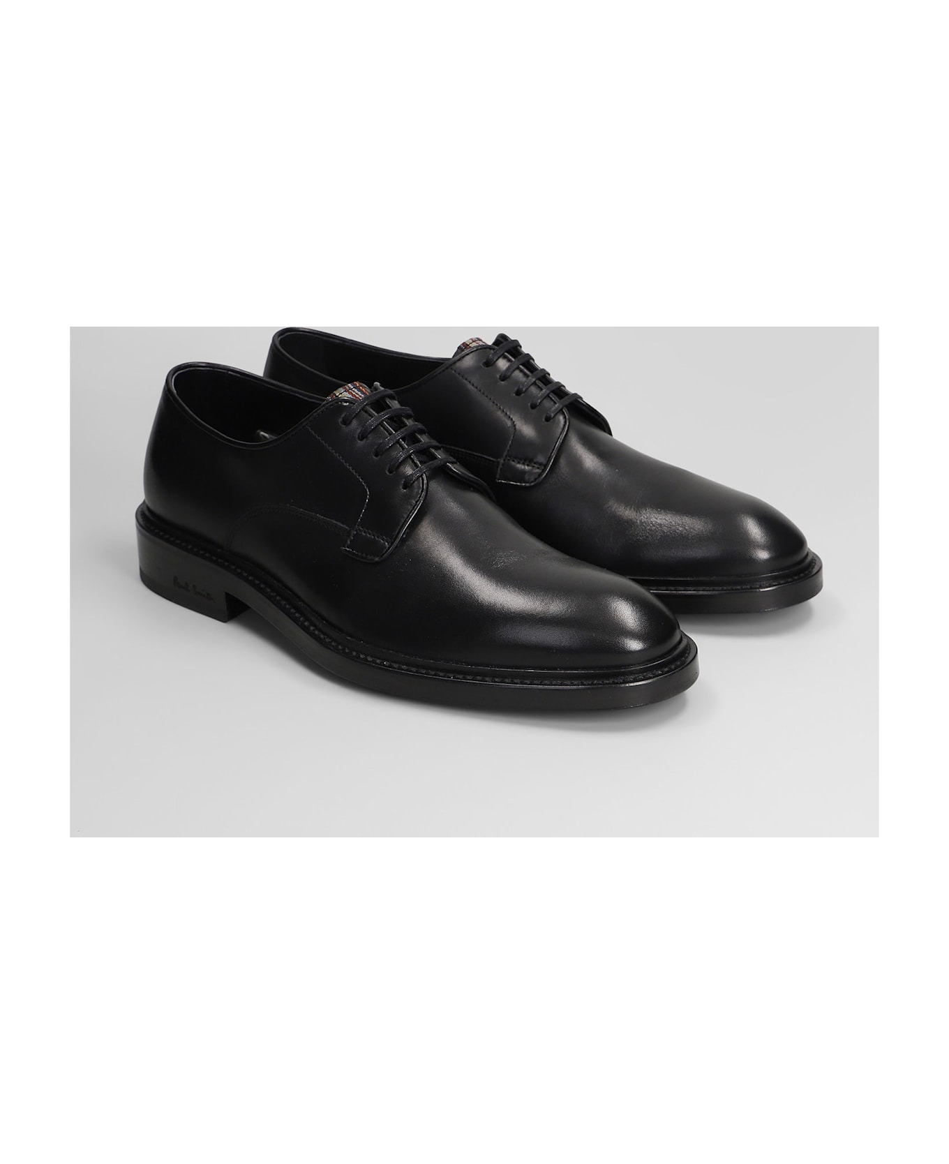Lace Up Shoes In Black Leather - 2