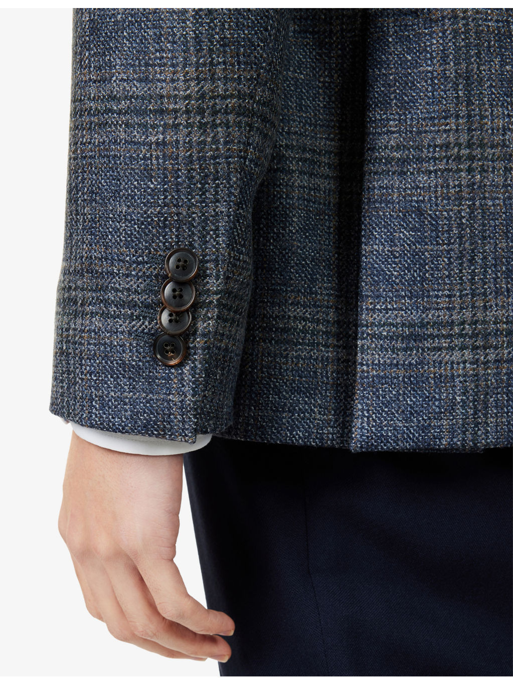 Prince Of Wales Check Long-Sleeve Wool Jacket - 5