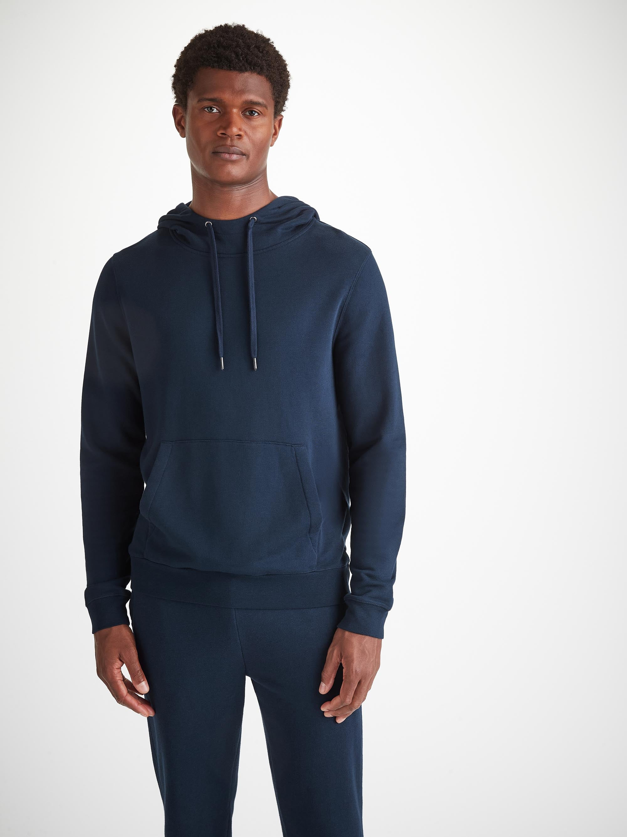 Men's Pullover Hoodie Quinn Cotton Modal Navy - 6