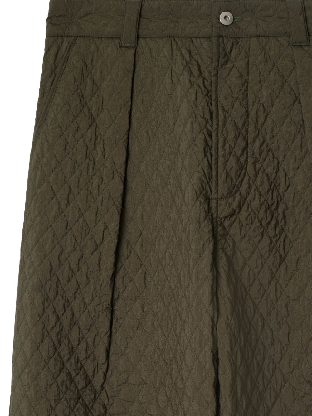 diamond-quilted pleat-detailing trousers - 6