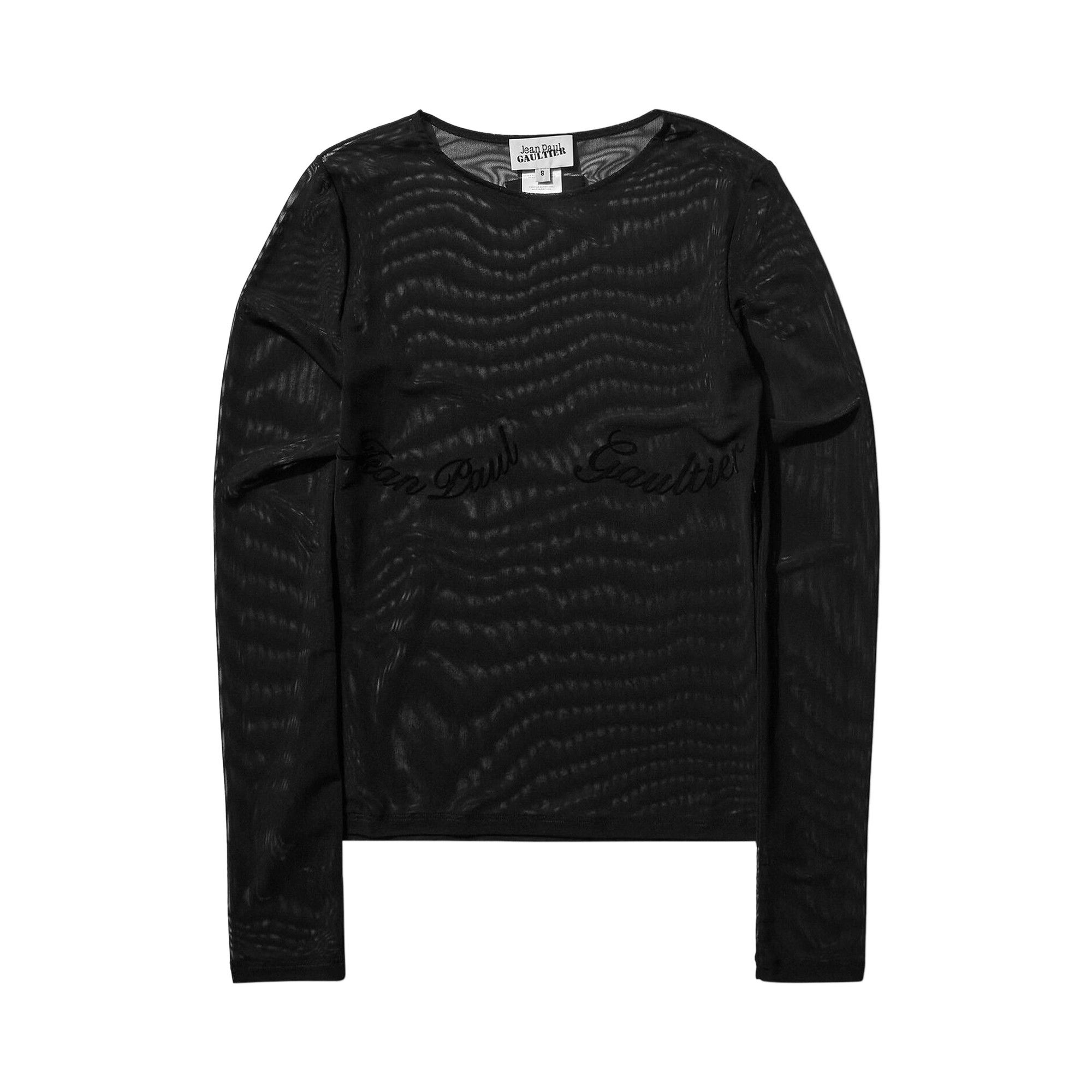 Jean Paul Gaultier Mesh Long-Sleeve Top 'Black' - 1