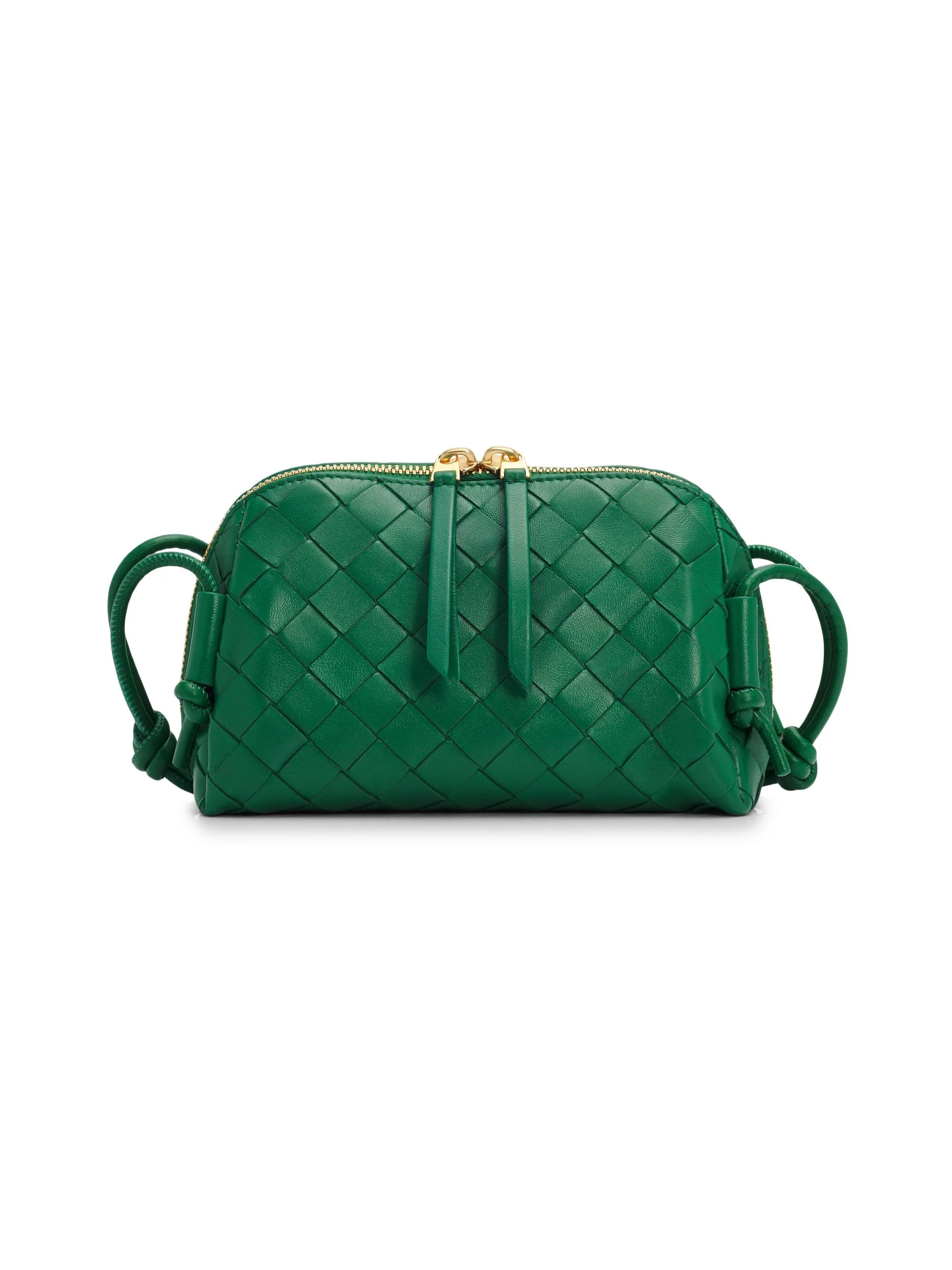 Women's Intrecciato Nappa Leather Pouch - Jungle Gold - 1