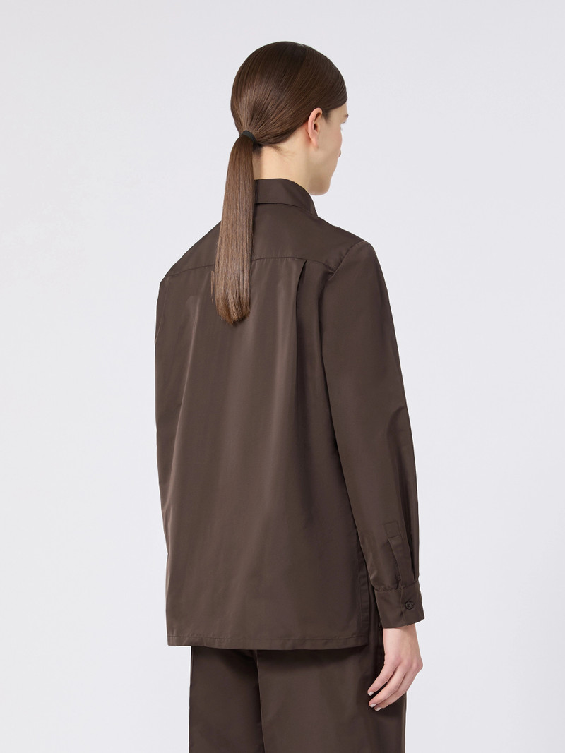 ENTRATA Silk-blend radzimir shirt - DARK BROWN 4