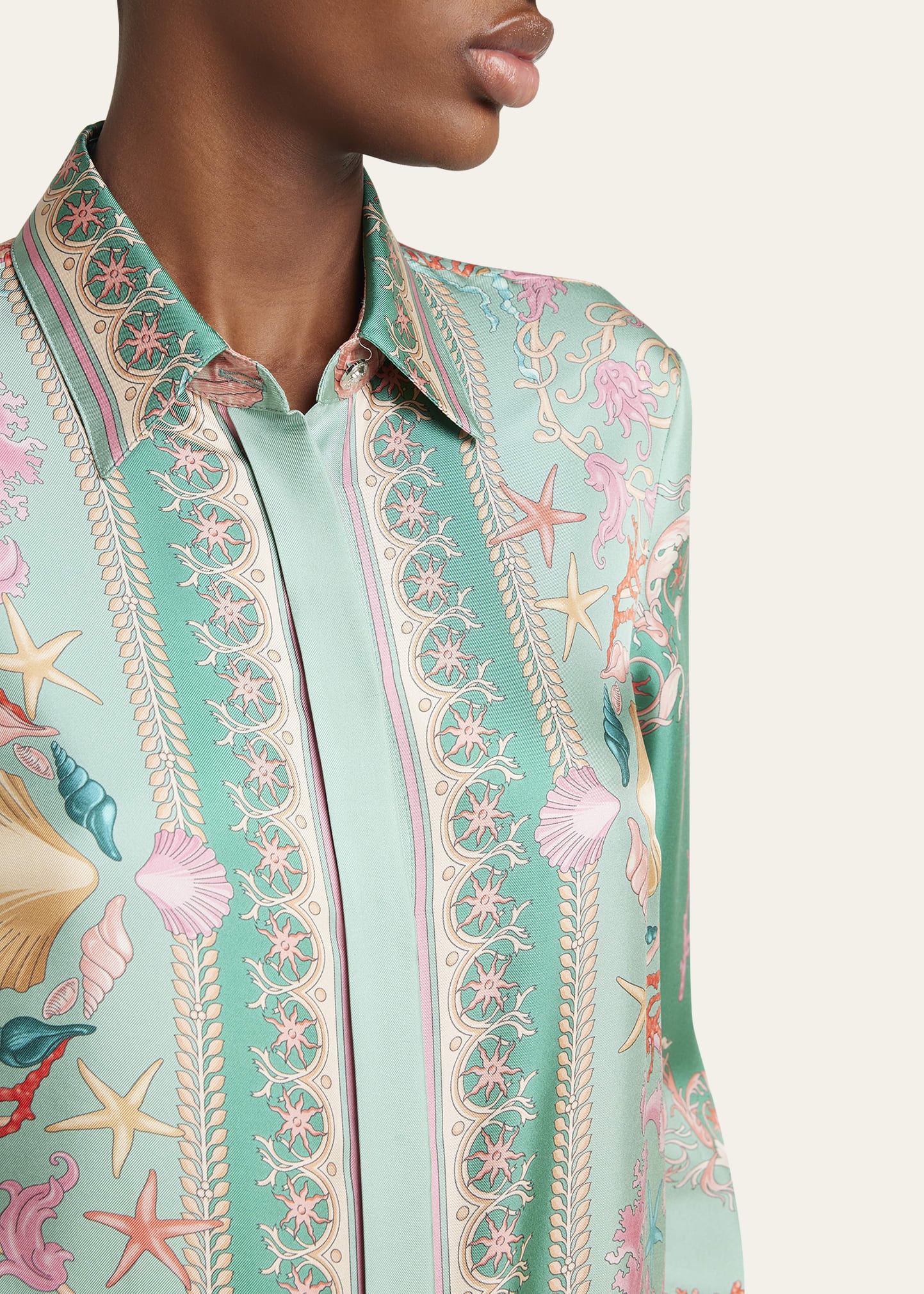 Underwater Barocco Foulard Silk Twill Formal Shirt - 5