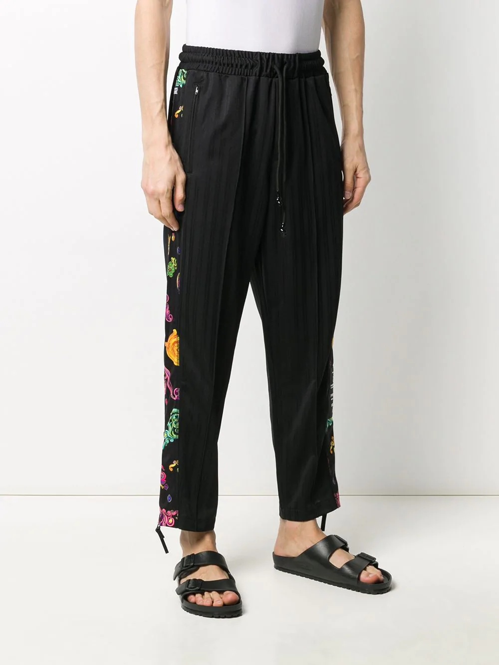 baroque print detailed track pants - 3