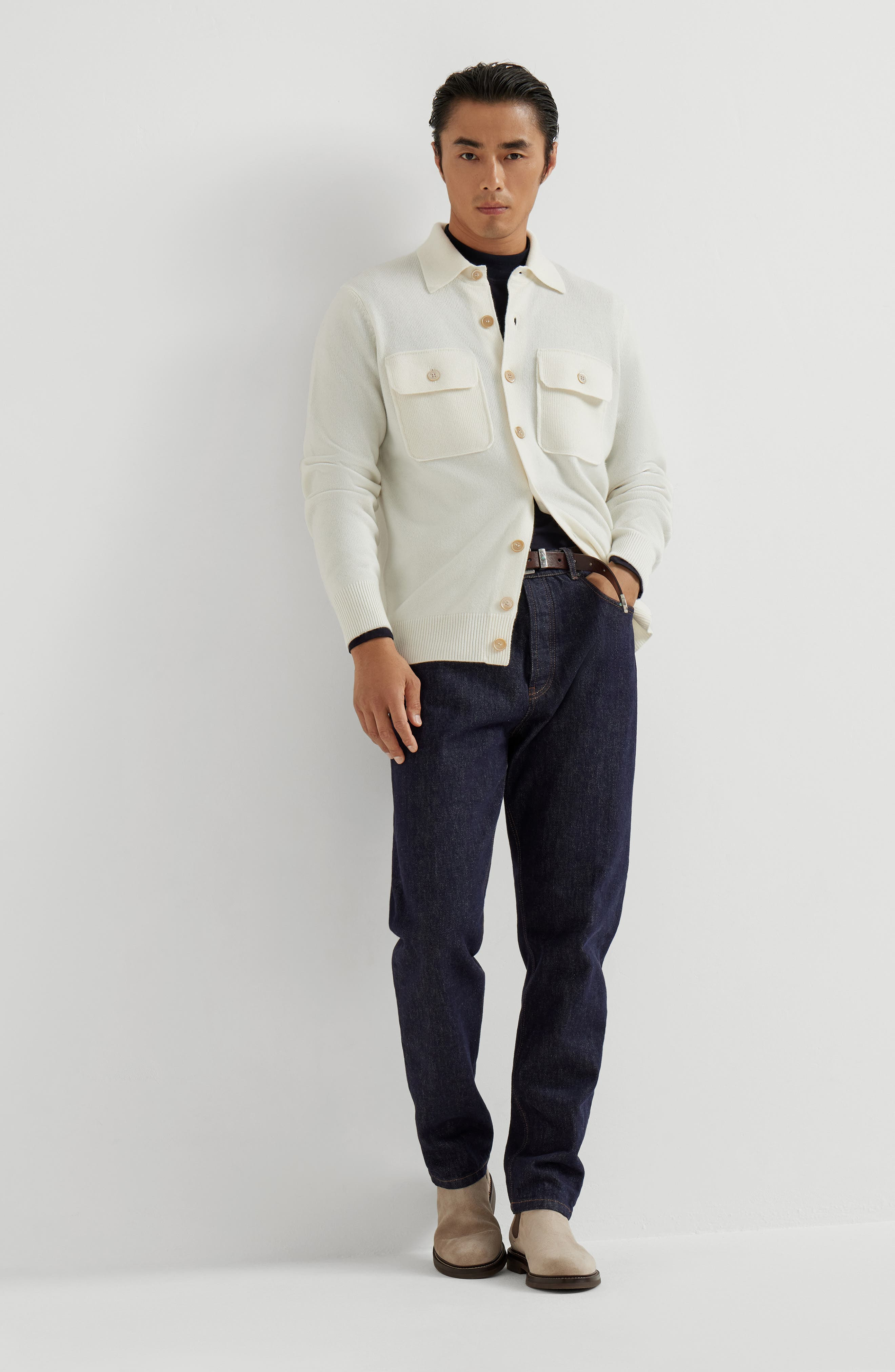 Brunello Cucinelli Shirt-style cardigan in Panama at Nordstrom - 6