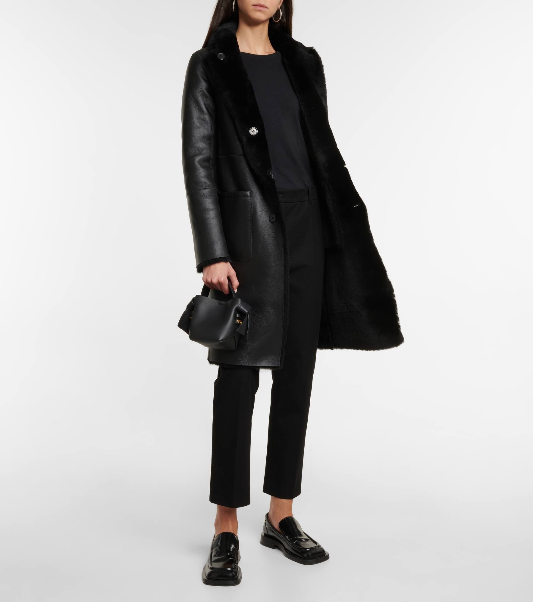 Britanny reversible leather and shearling coat - 4