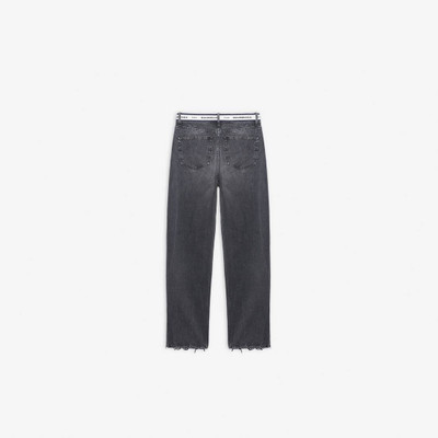 BALENCIAGA Logo Waistband Pants in Black/white outlook