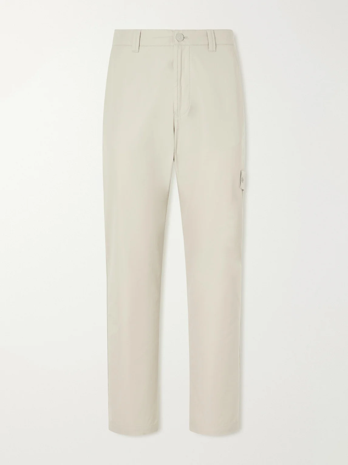 STONE ISLAND GHOST Straight-Leg Logo-Appliquéd Cotton-Canvas Chinos - 1