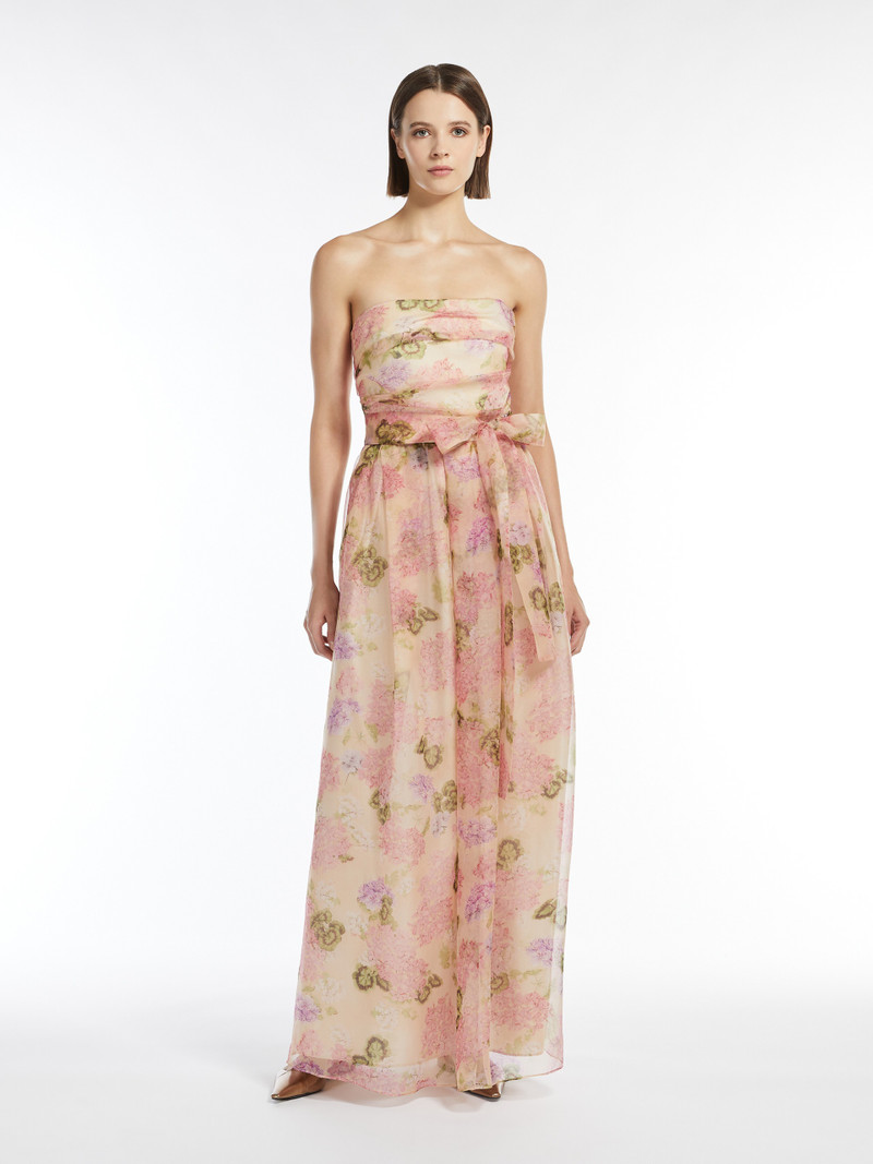 Max Mara LISETTA Patterned georgette bustier dress outlook