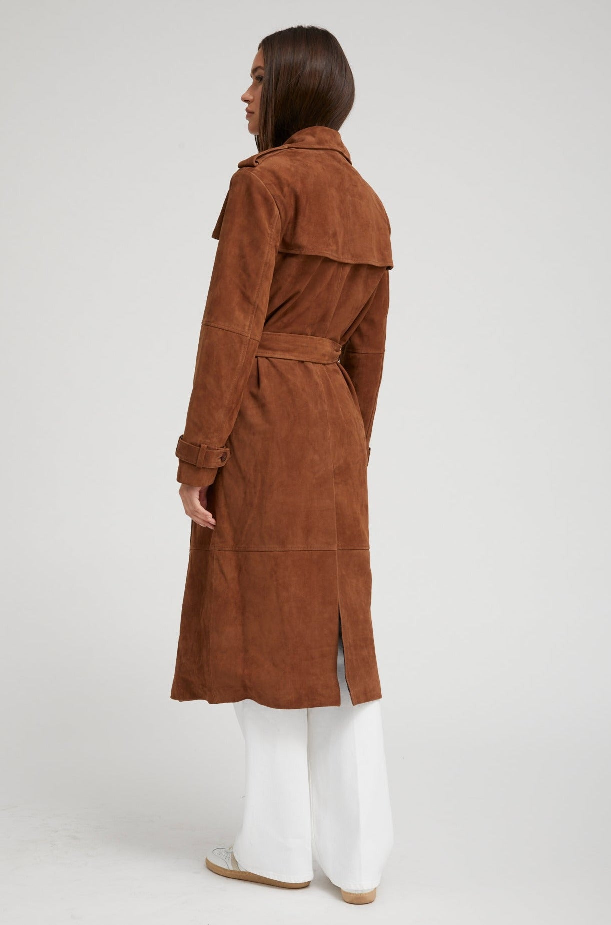 BELLE DE JOUR COGNAC SUEDE TRENCH - 6