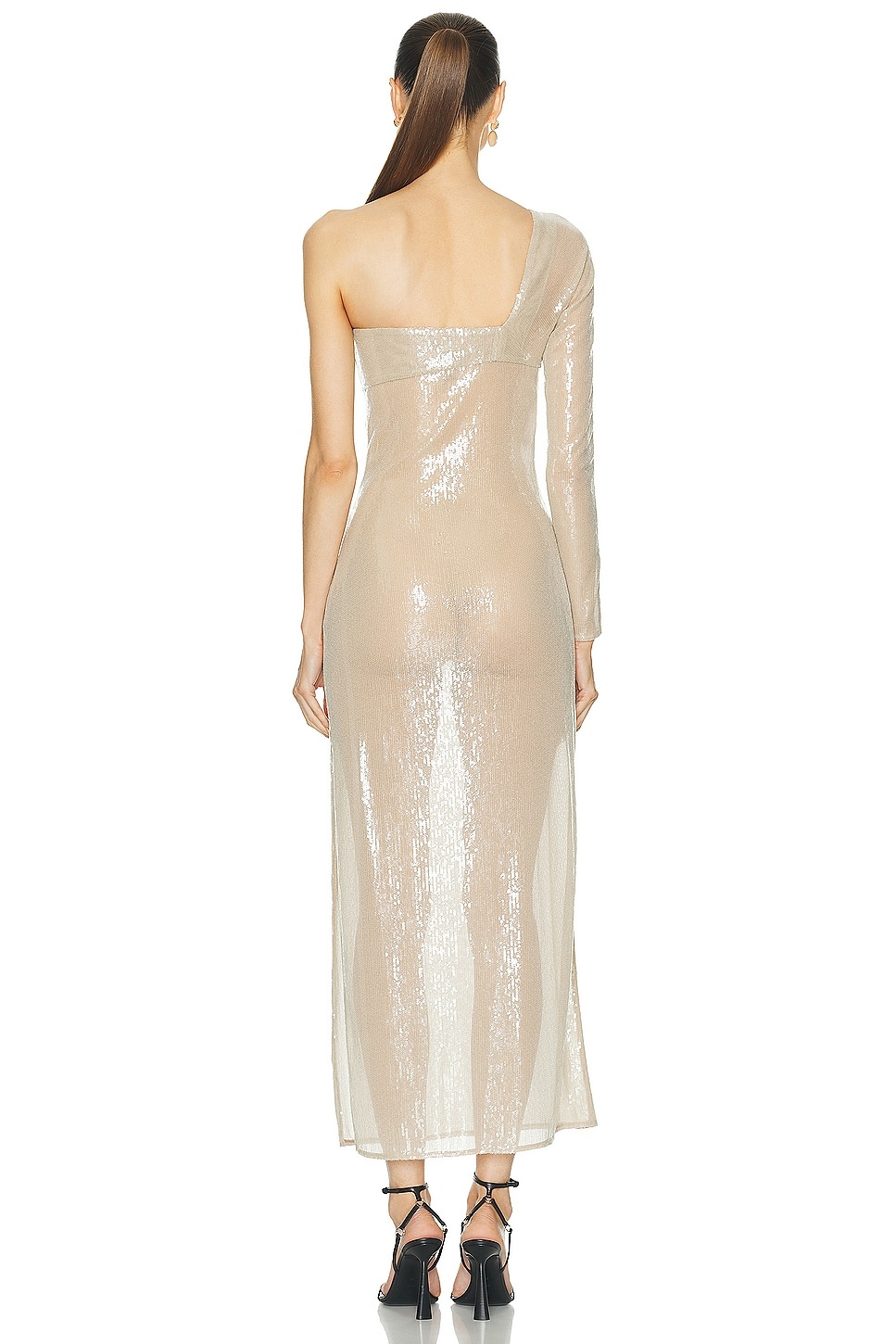 Twist Asymetrical Glitter Long Dress - 4