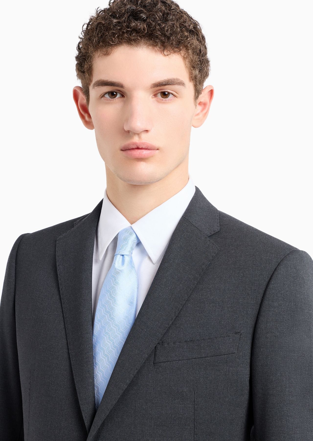 Pure silk chevron jacquard tie - 3