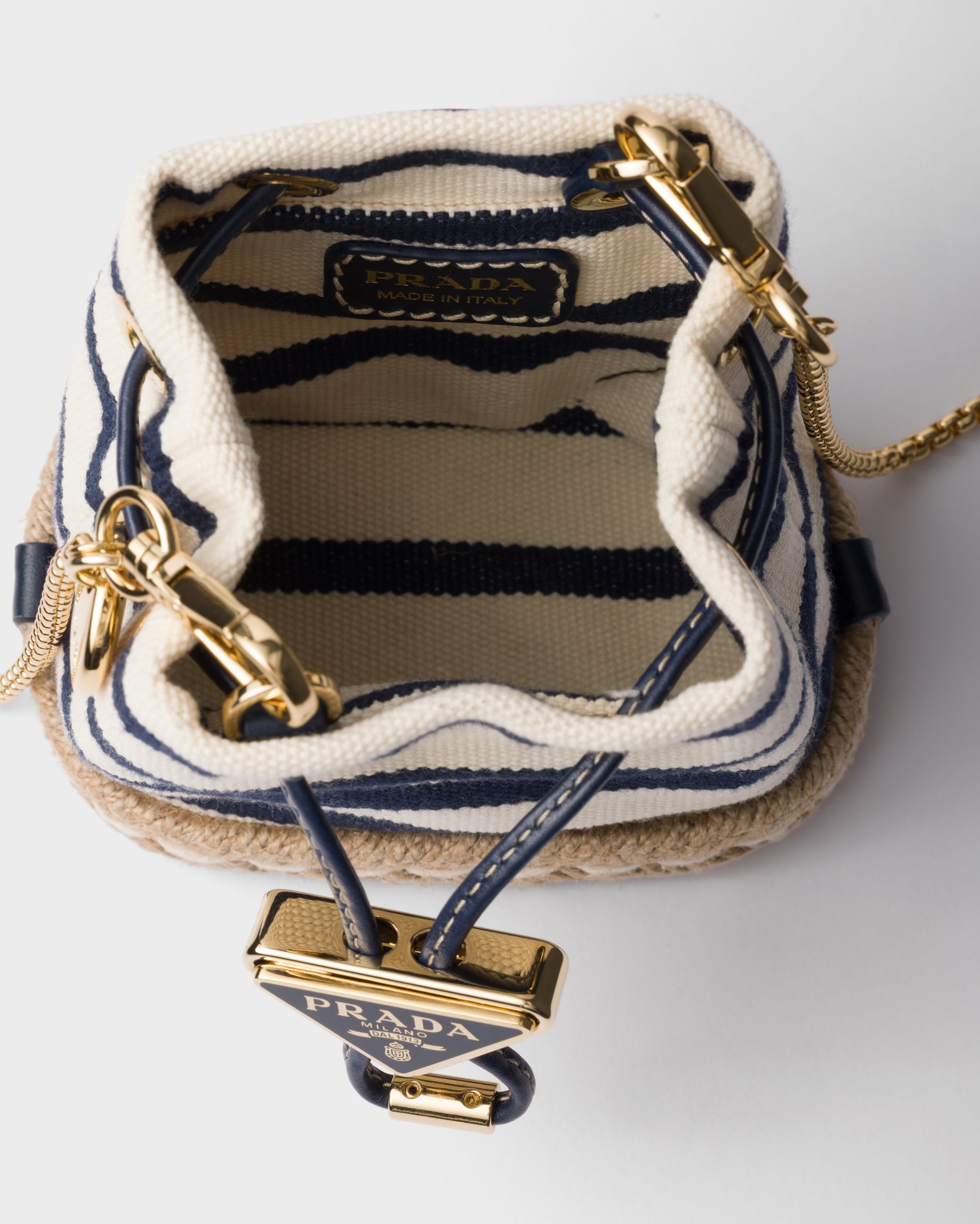 Striped fabric mini-pouch - 4