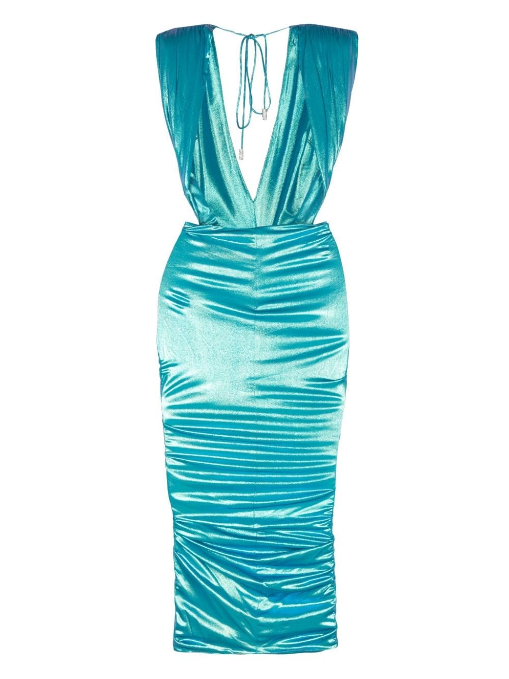 foiled drape-detailing dress - 2