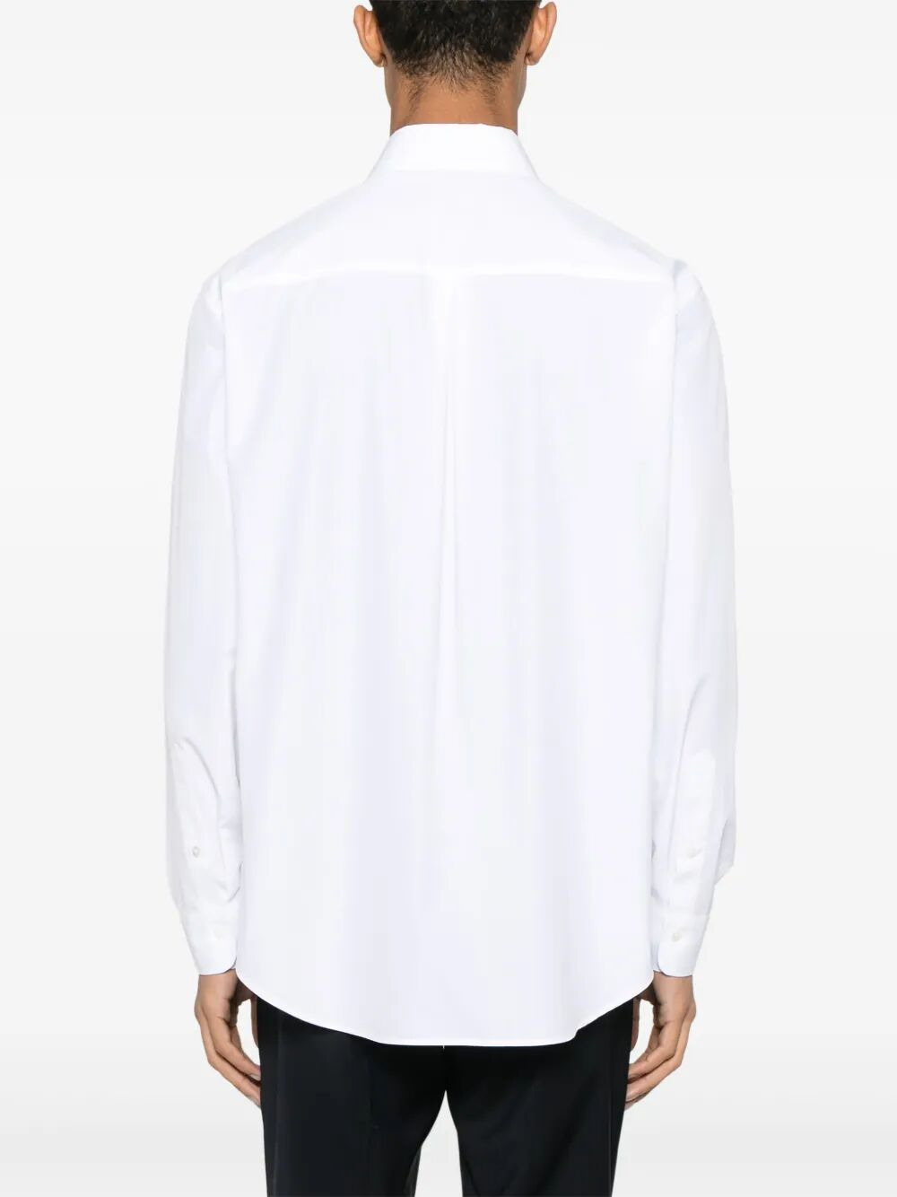 Fendi Men Topstitched Fendi Roma Lettering Cotton Shirt - 3