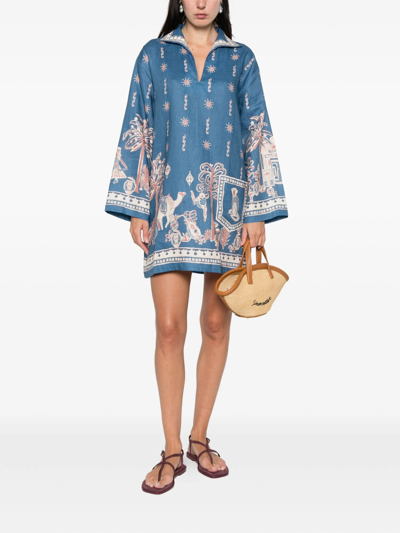 ALÉMAIS Alemais Acacia Collared Graphic-print Mini Dress outlook