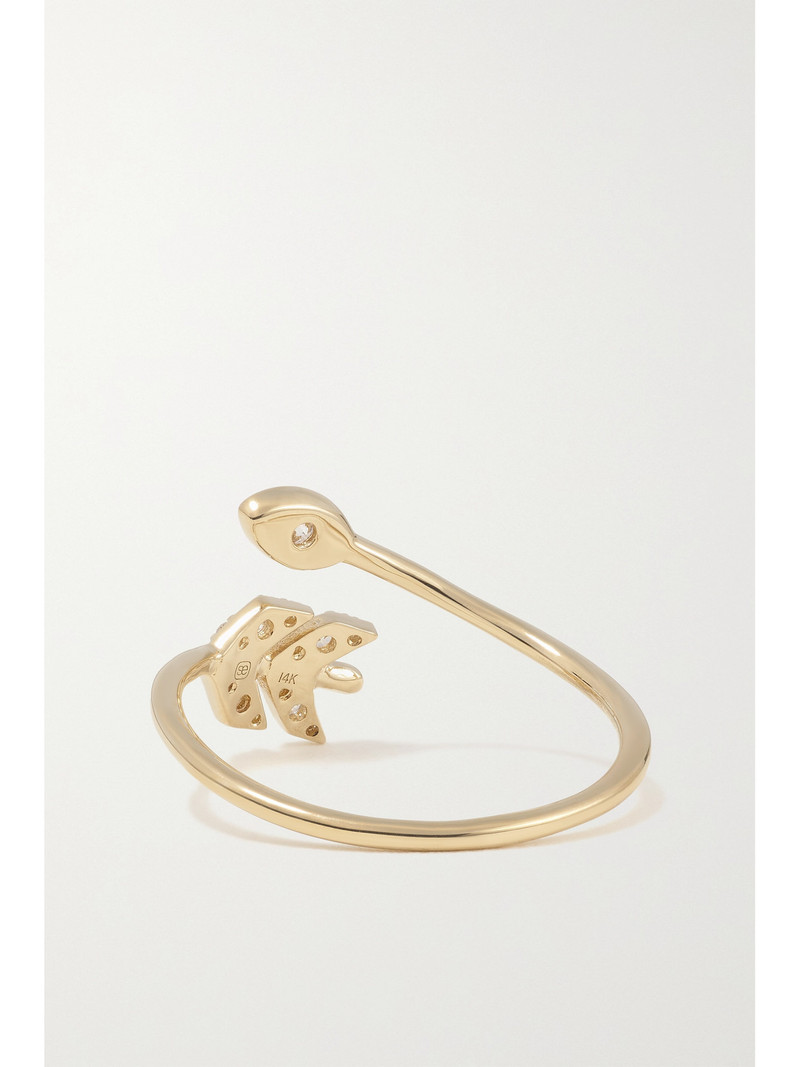 Evil Eye Arrow 14-karat Gold Diamond Ring 3