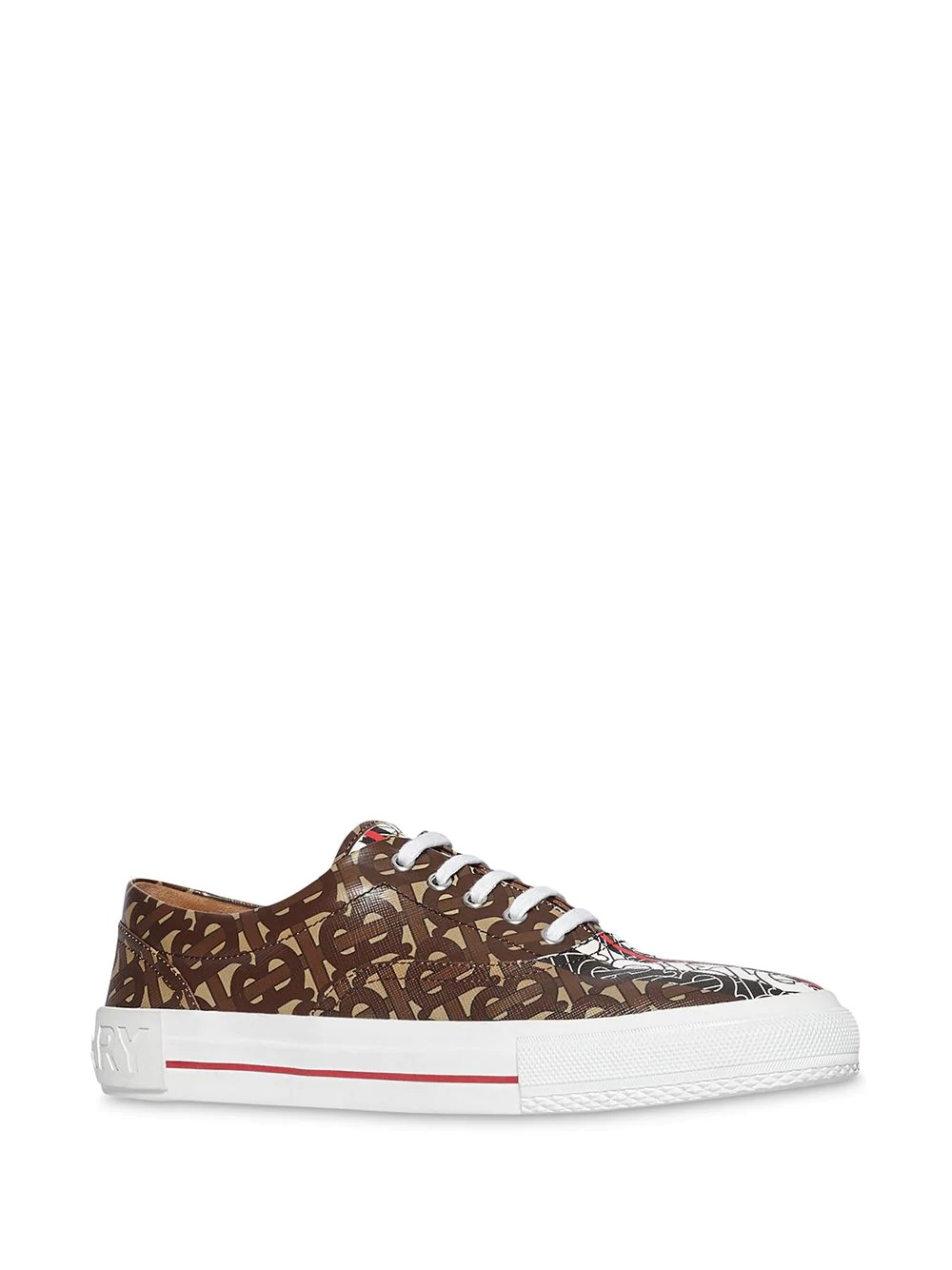 Monogram Stripe Print E-canvas Sneakers - 2