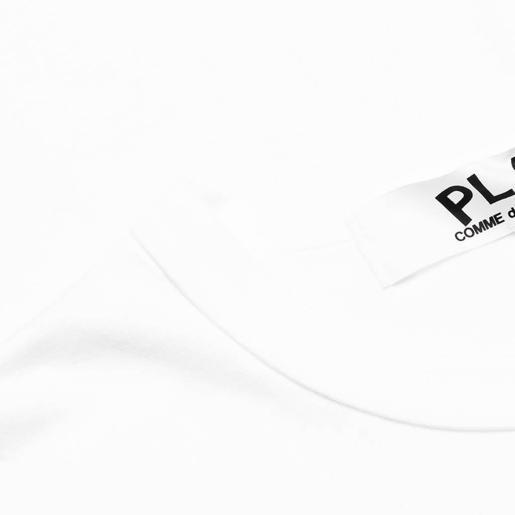 COMME DES GARCONS PLAY EMBLEM LONG SLEEVE T-SHIRT - WHITE - 3