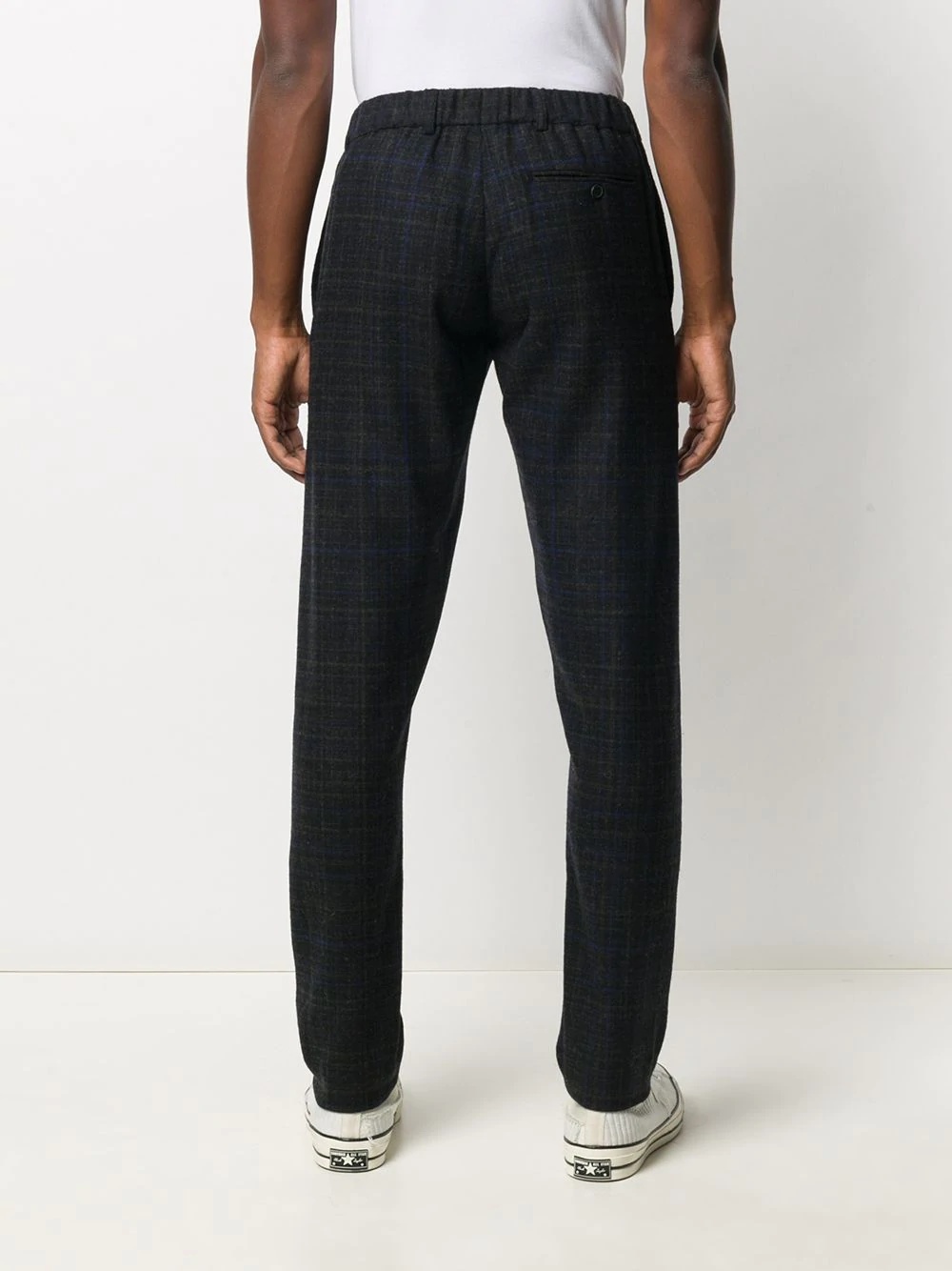 plaid straight leg trousers - 4