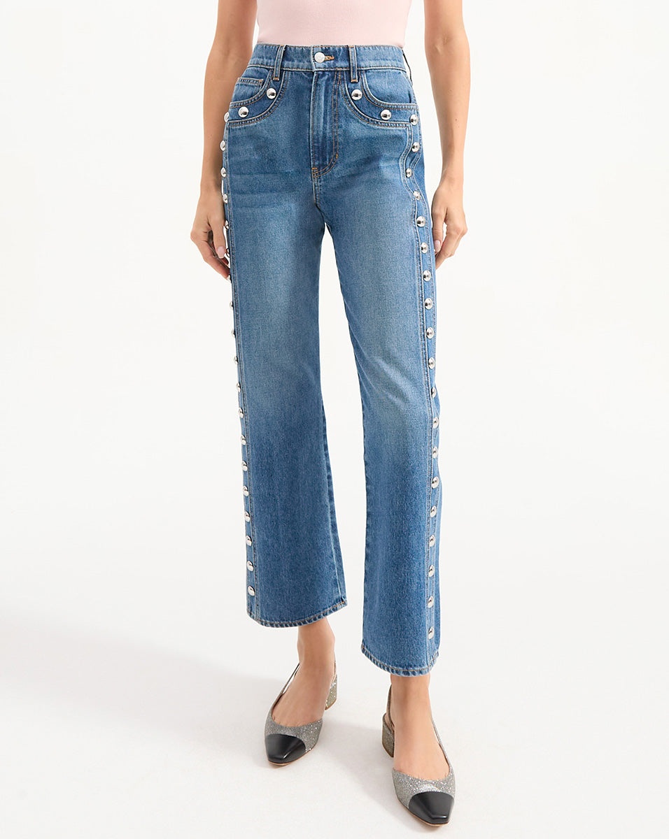 DYLAN STUDDED STRAIGHT-LEG JEAN - 3