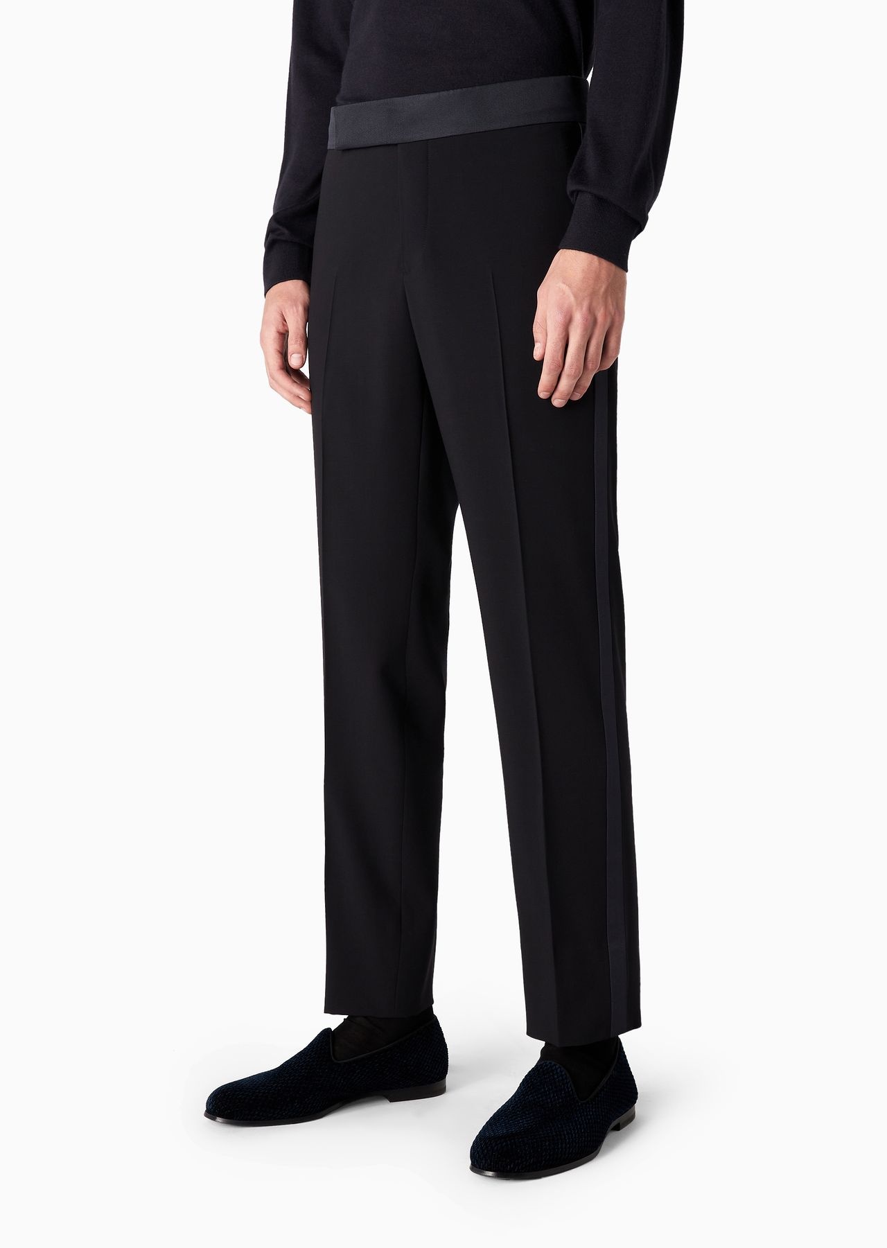 Giorgio’s wool crepe and grosgrain trousers - 2