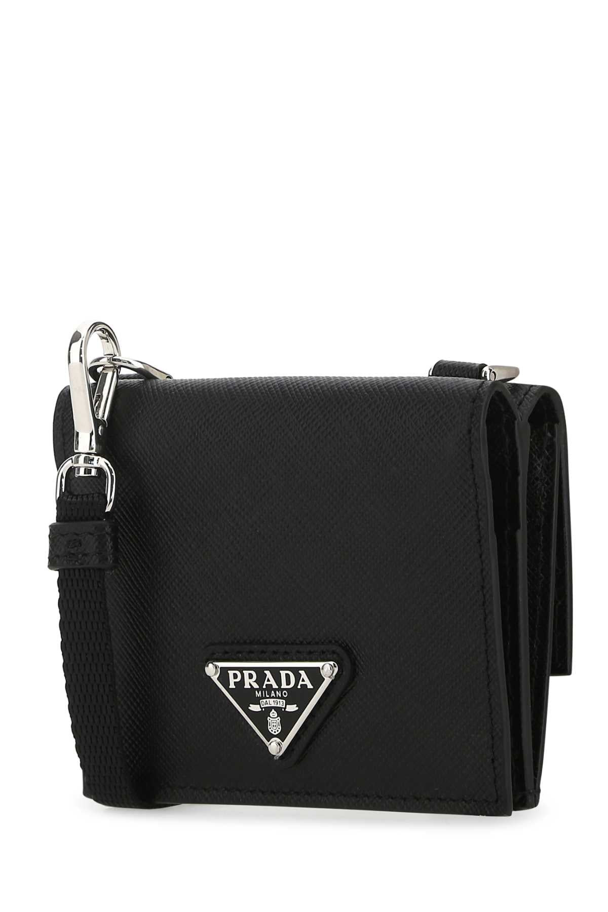 Prada Men Black Leather Cardholder - 2