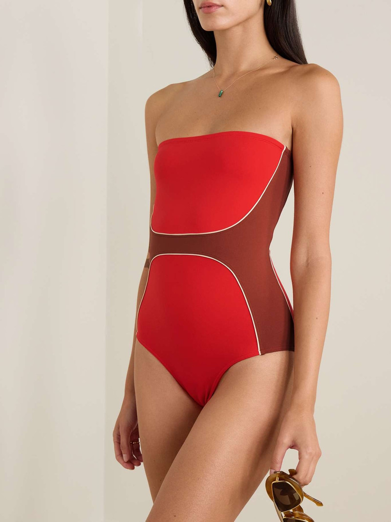 ERES Championne strapless color-block swimsuit outlook