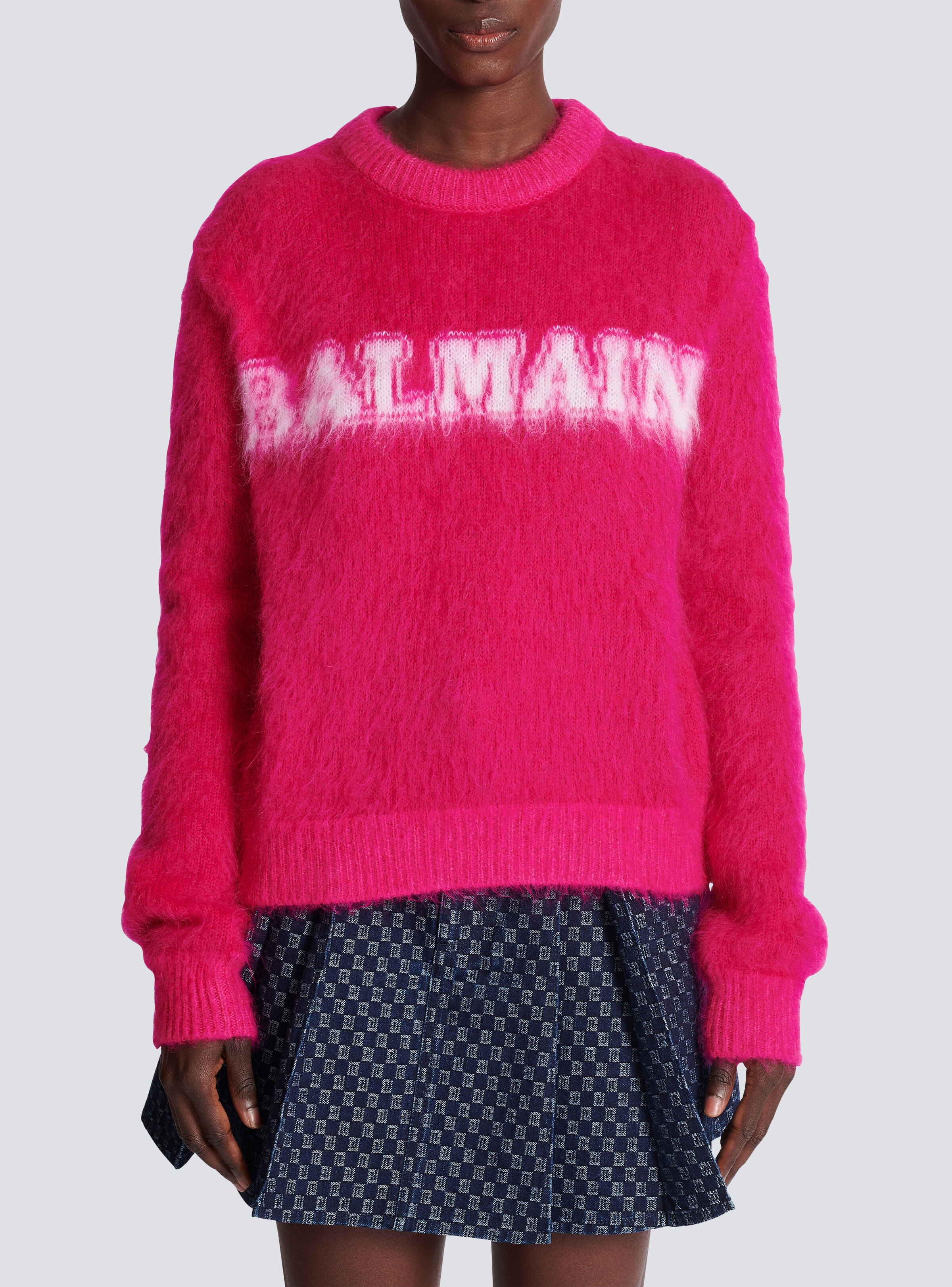 Jacquard brushed mohair Balmain jumper - 5