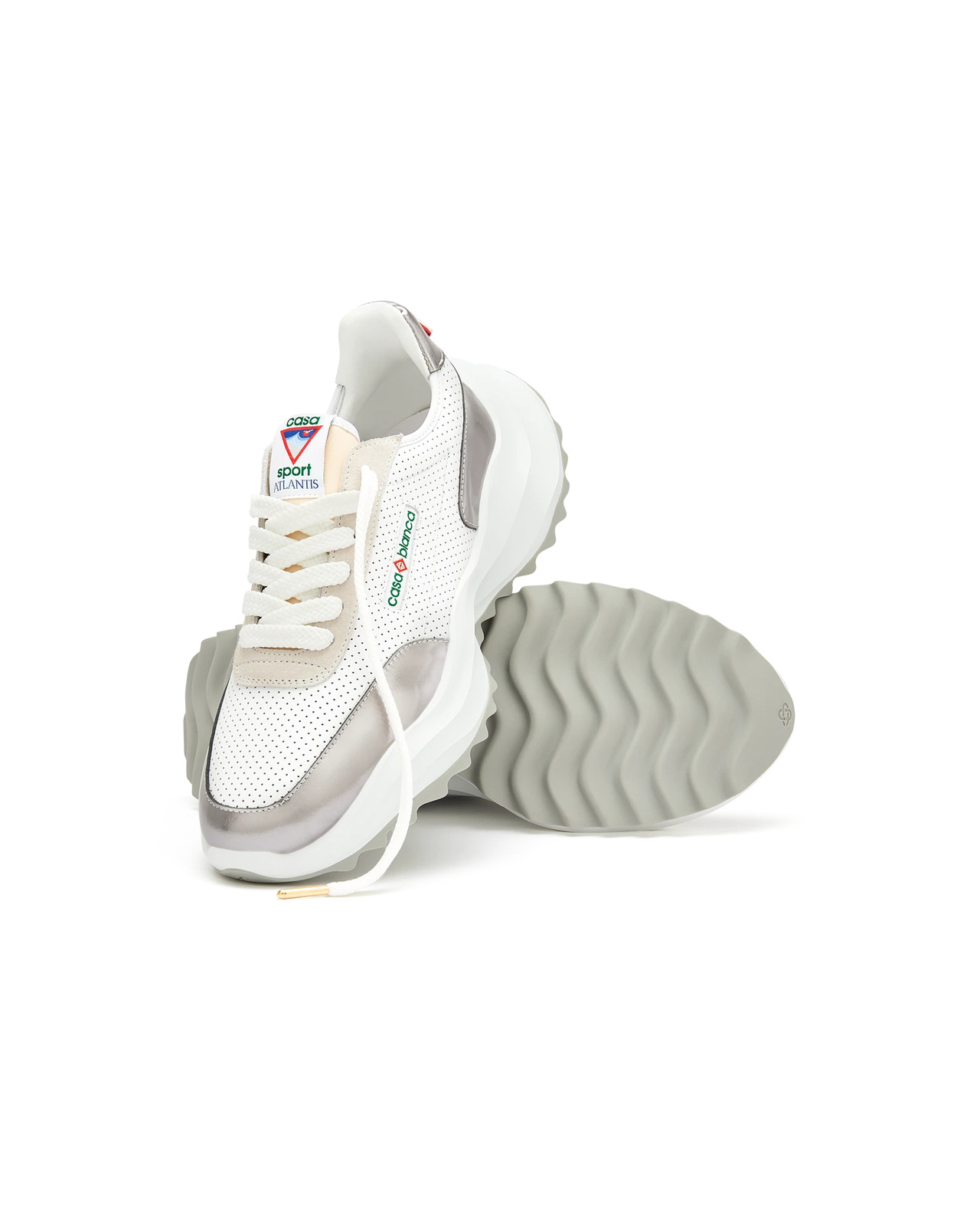 Womens Atlantis White & Chrome Sneaker | Casablanca Paris - 5