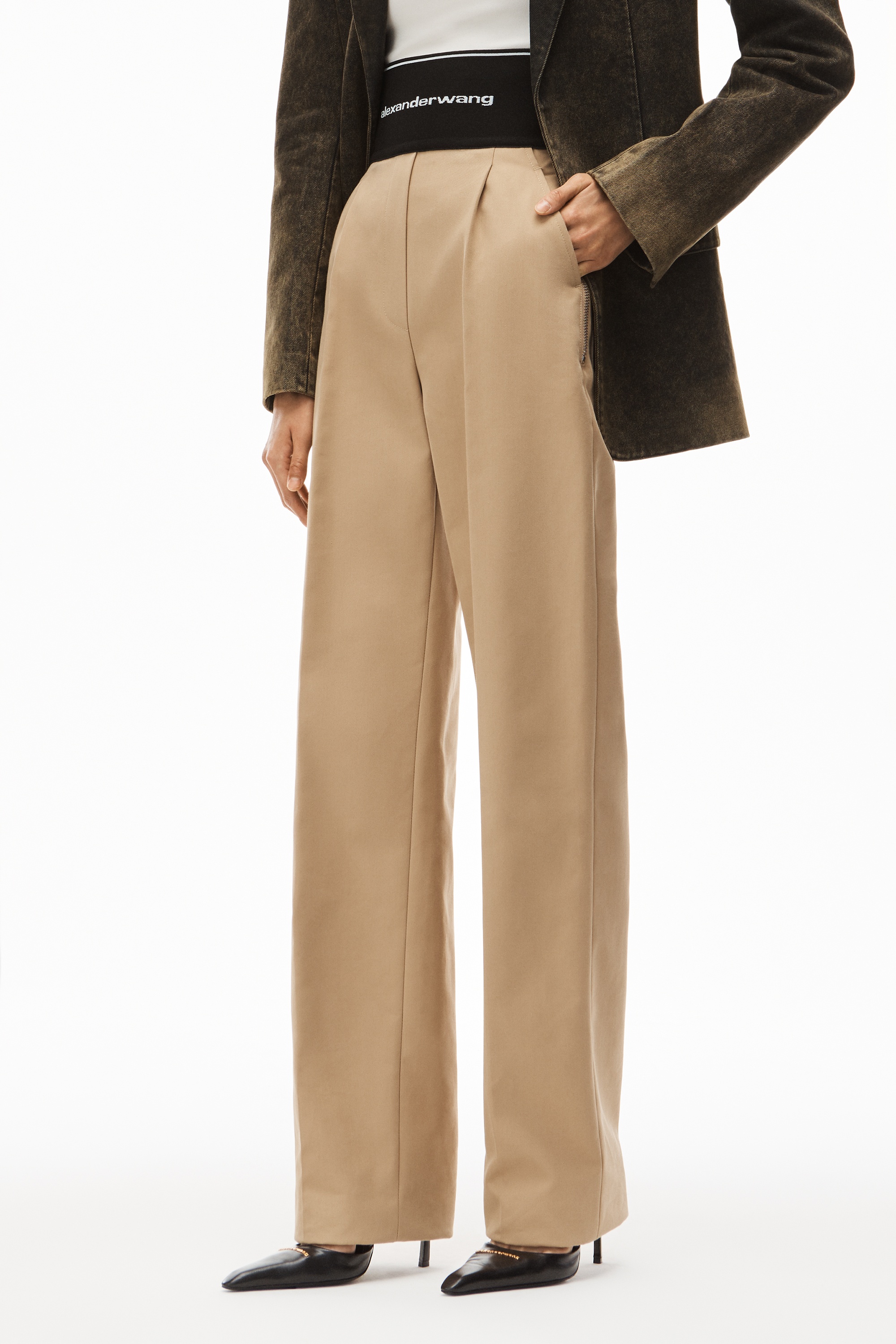 WIDE-LEG TROUSER IN COTTON TAILORING - 3