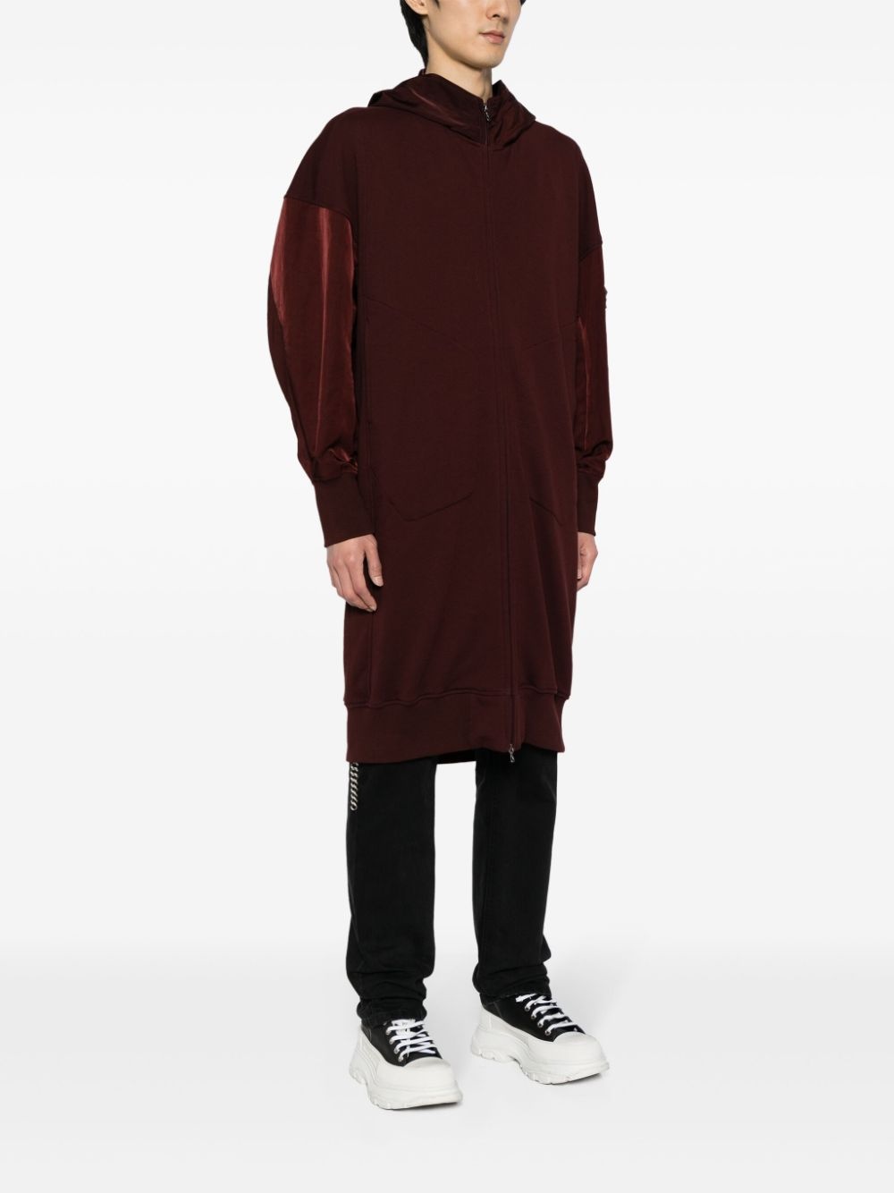 zip-up hooded coat - 3